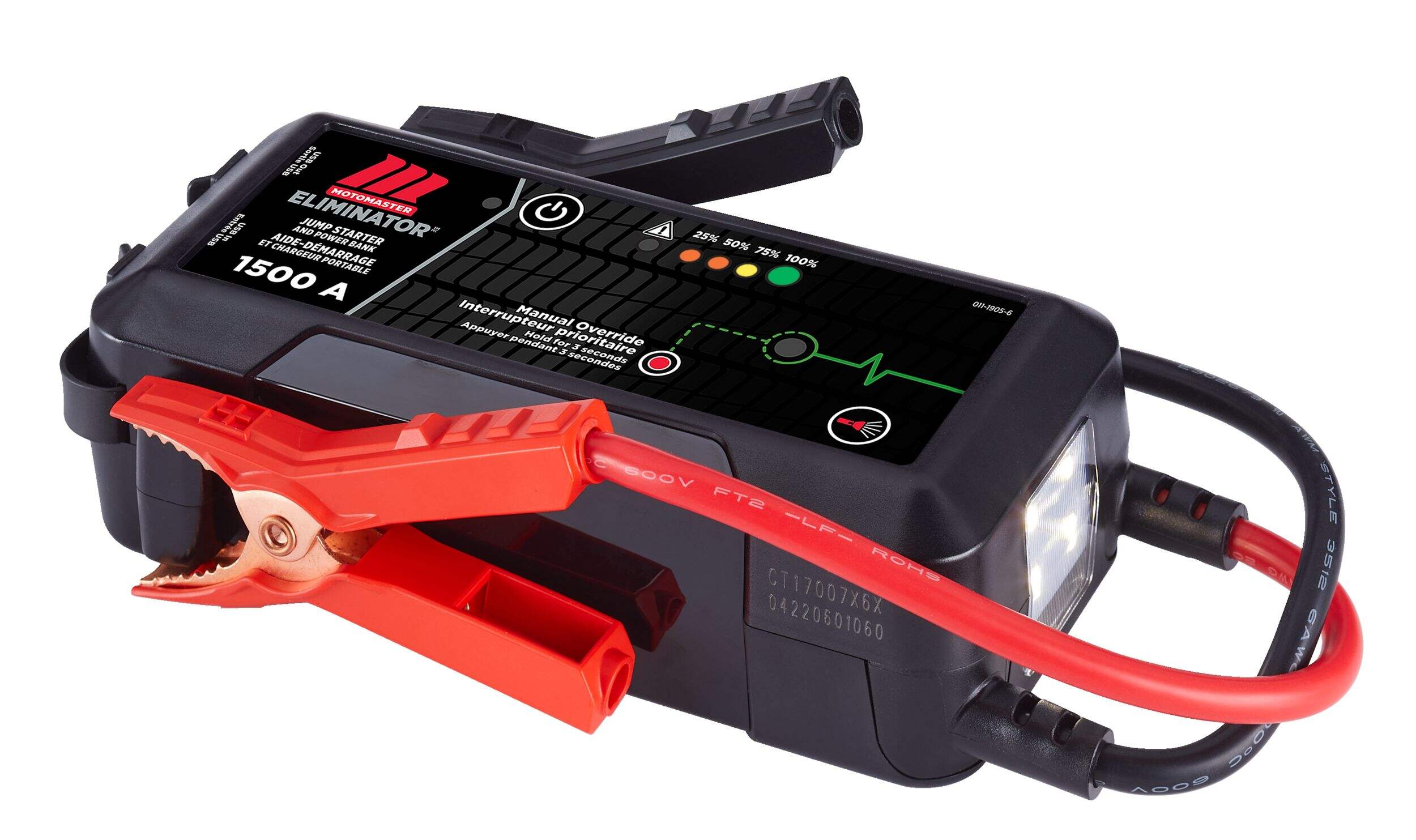 MotoMaster Eliminator Booster Pack/Jump Starter & USB Power Bank