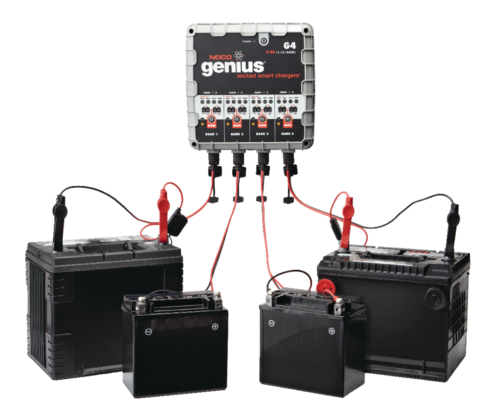 genius 4 bank battery charger