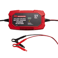 MotoMaster Simple Series Smart Battery Charger/Maintainer, Fully Automatic, 10-Amp, 12V