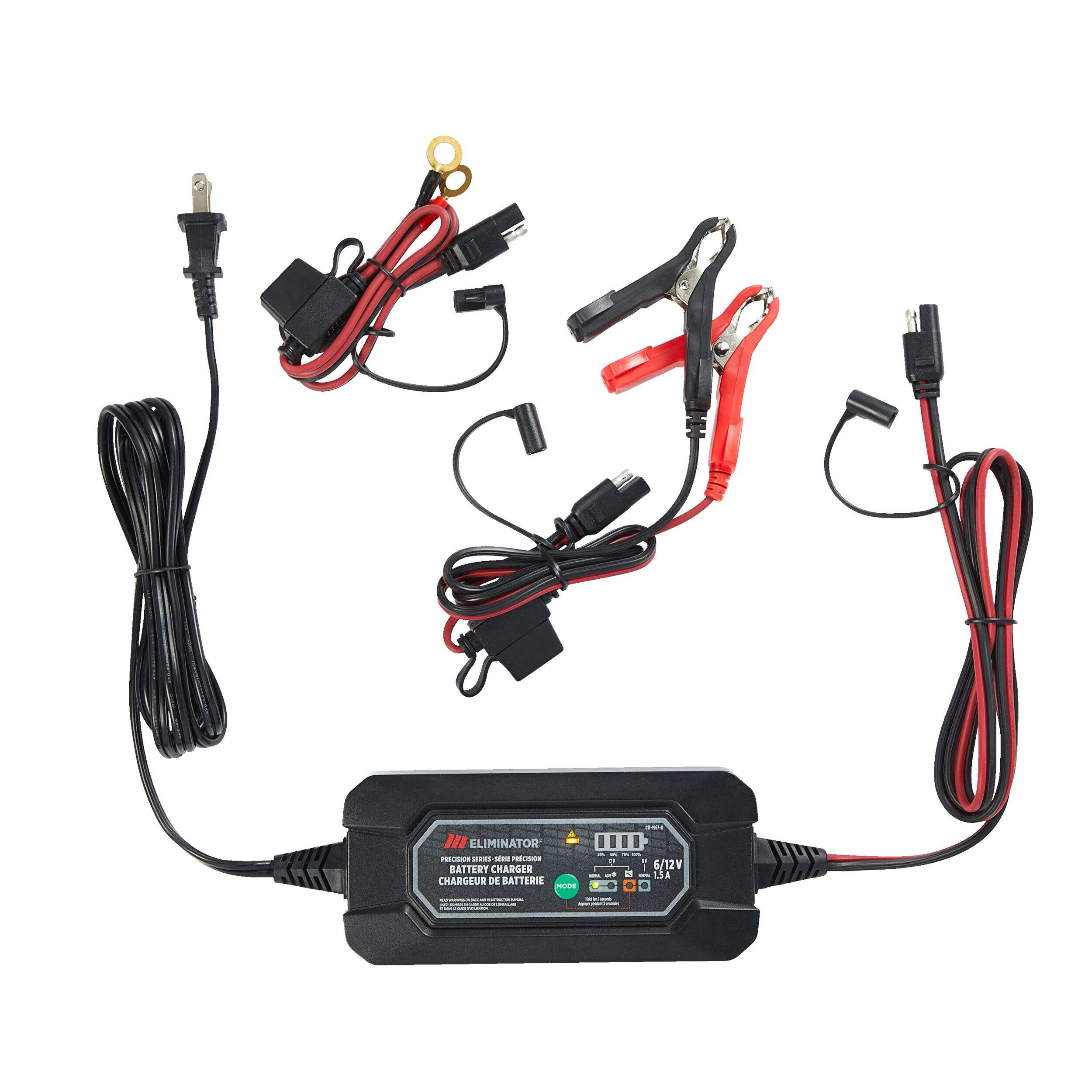 MotoMaster Eliminator Precision Series Smart Battery Charger/Maintainer, Fully Automatic, 1.5-Amp, 6V/12V Composite_or_Mixed
