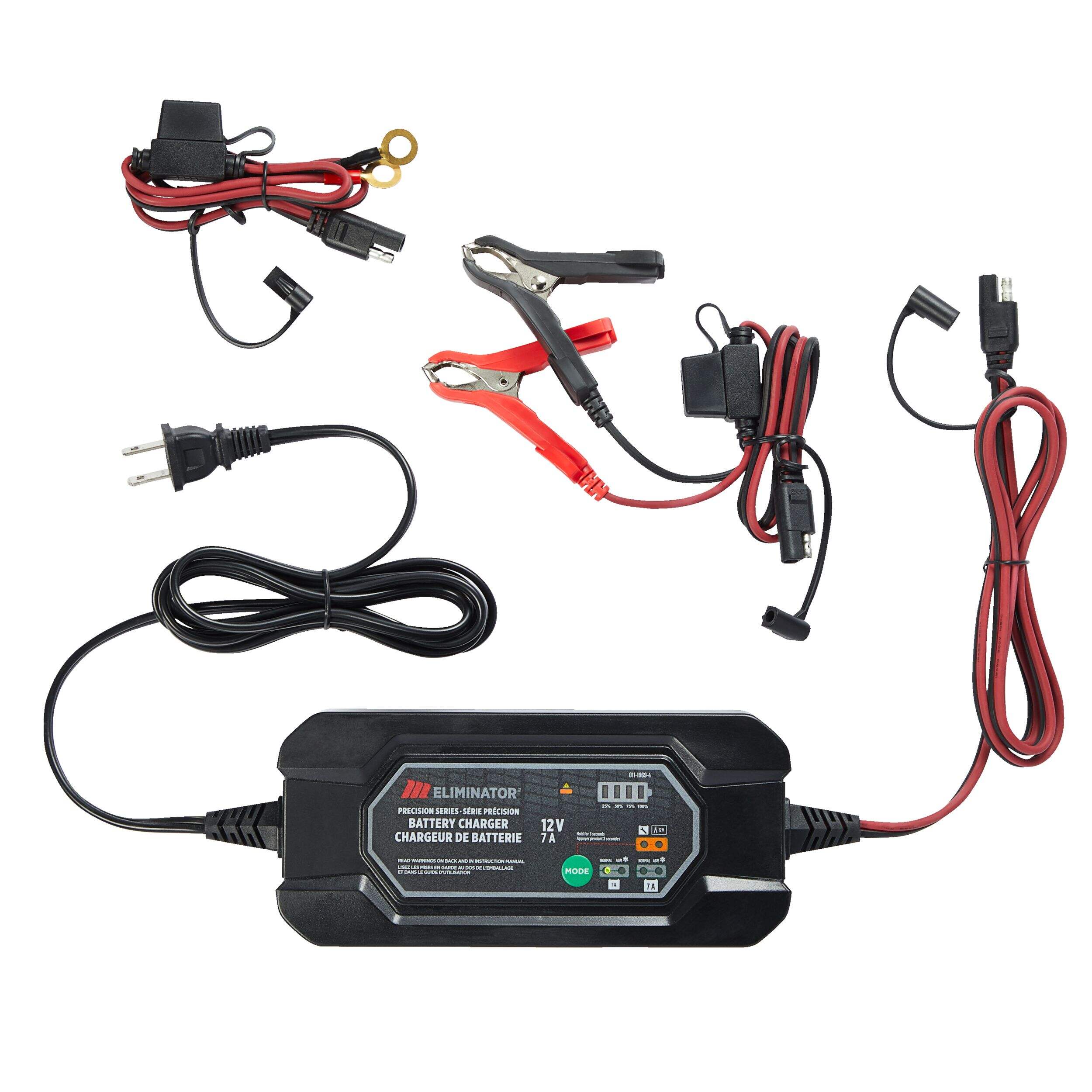 MotoMaster Eliminator Precision Series Smart Battery Charger/Maintainer, Fully Automatic, 7/1-Amp, 12V Composite_or_Mixed