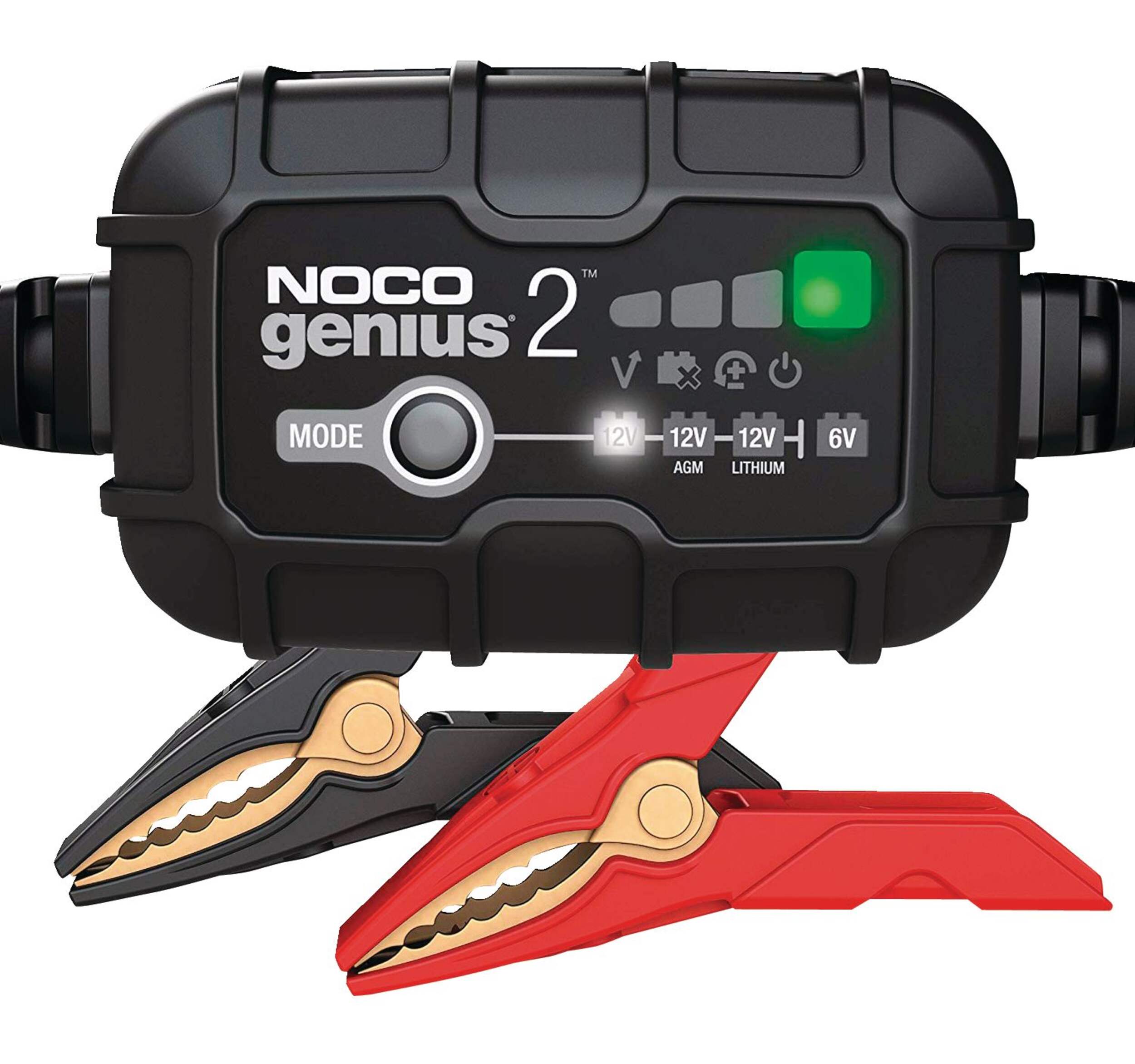 NOCO GENIUS2 Smart Battery Charger/Maintainer/Desulfator, 2-Amp, 6V/12V Composite_or_Mixed