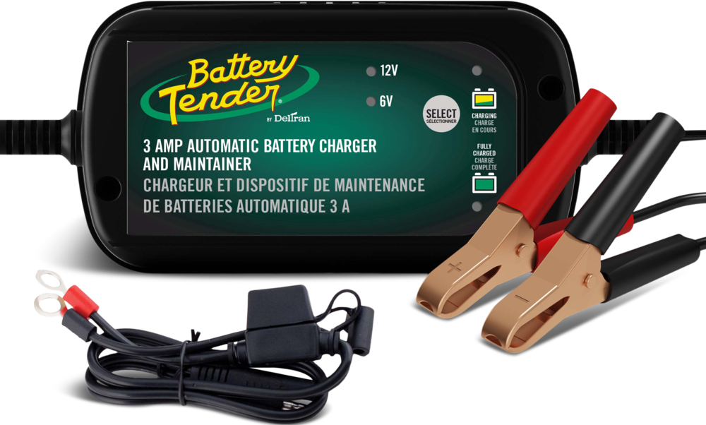 Chargeur/mainteneur de batterie intelligent, 3 a, 6 V/12 V.