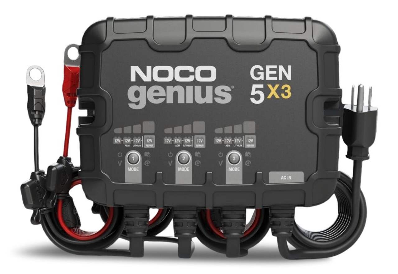 NOCO Genius GENPRO10X3 | 12v 30 Amp 3-Bank Waterproof Marine On-Board  Battery Charger