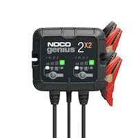 NOCO GENIUS2X2 Smart Battery Charger/Maintainer/Desulfator, 2-Bank, 4-Amp, 6V/12V Front_Flat