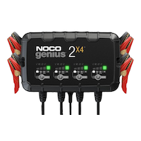 NOCO GENIUS2X4 Smart Battery Charger/Maintainer/Desulfator, 4-Bank, 8-Amp, 6V/12V Front_Flat