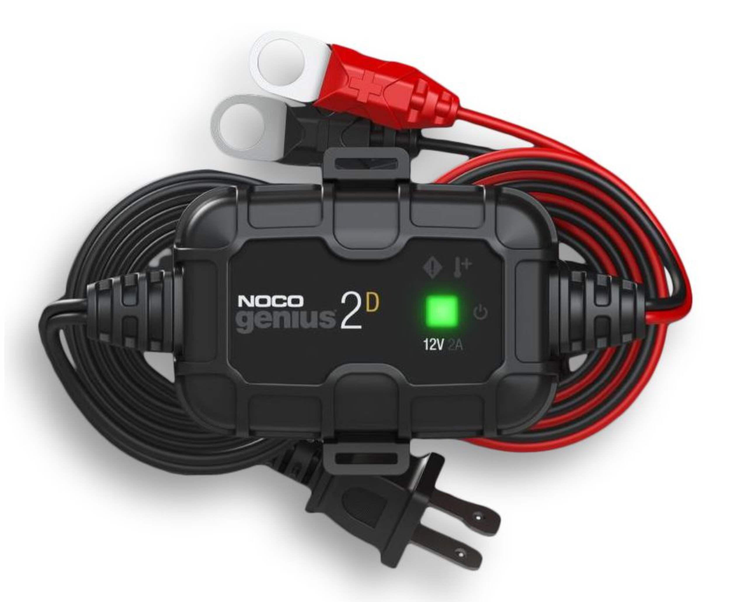 NOCO GENIUS2D Onboard Smart Battery Charger/Maintainer/Desulfator, 2-Amp, 12V Front_Flat