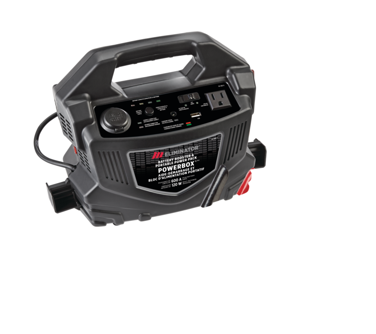 Bloc d'alimentation/démarreur portatif MotoMaster Eliminator PowerBoxMD,  puissance de crête de 600 A, 120 W