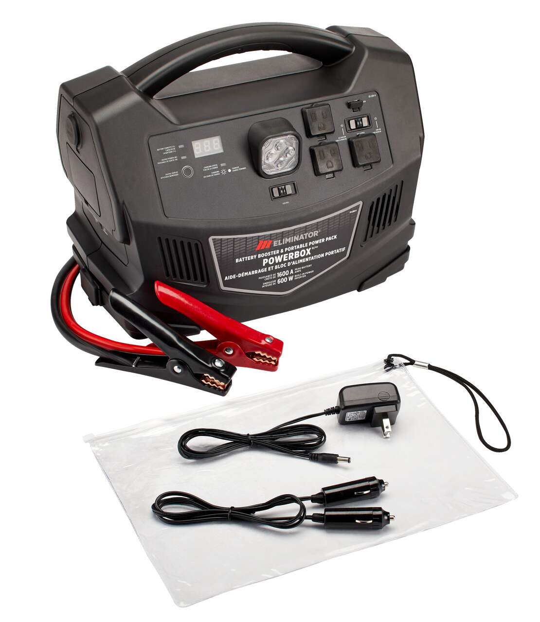 MotoMaster Eliminator PowerBox® Portable Power Pack & Battery Booster/Jump  Starter, 1600 Peak Amps, 600W