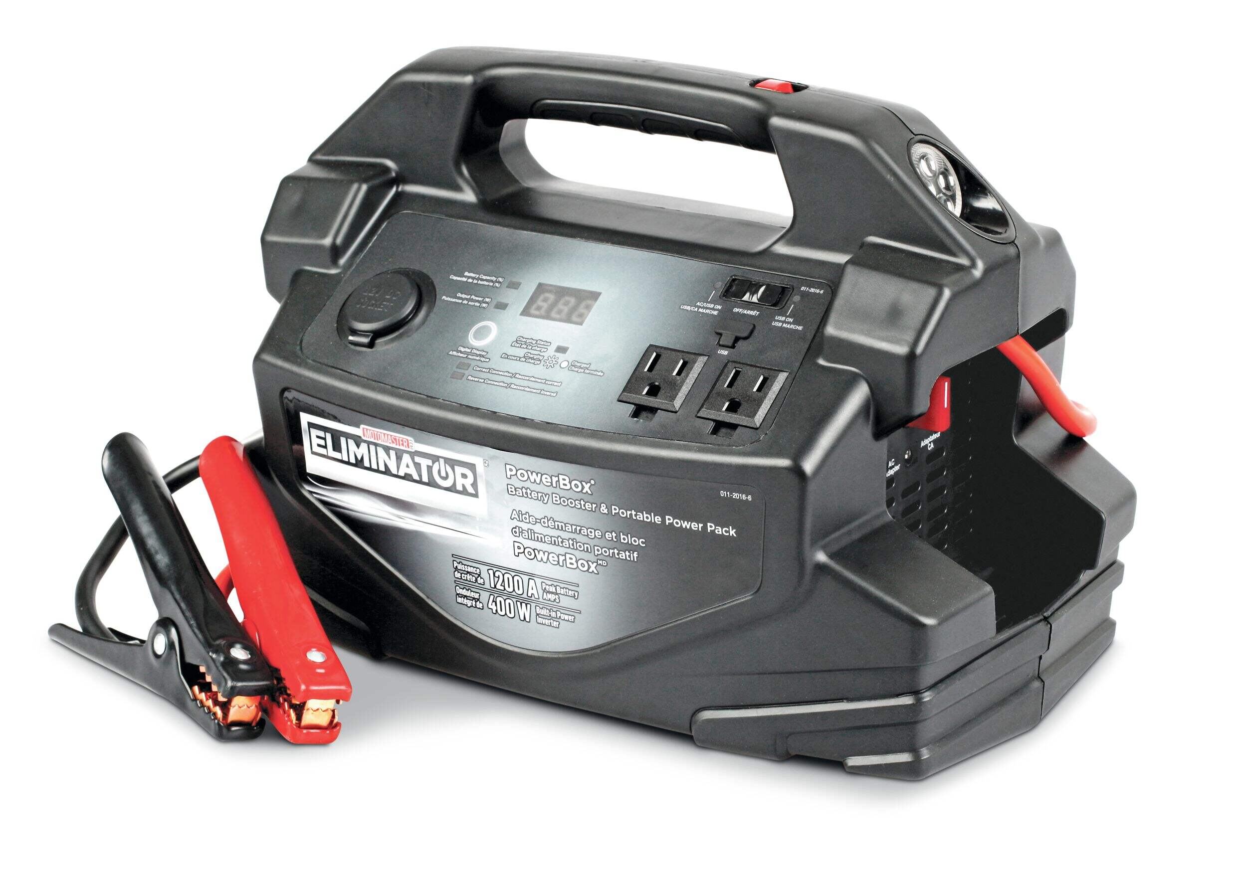 MotoMaster Eliminator PowerBox® Portable Power Pack & Battery Booster/Jump Starter, 1200 Peak