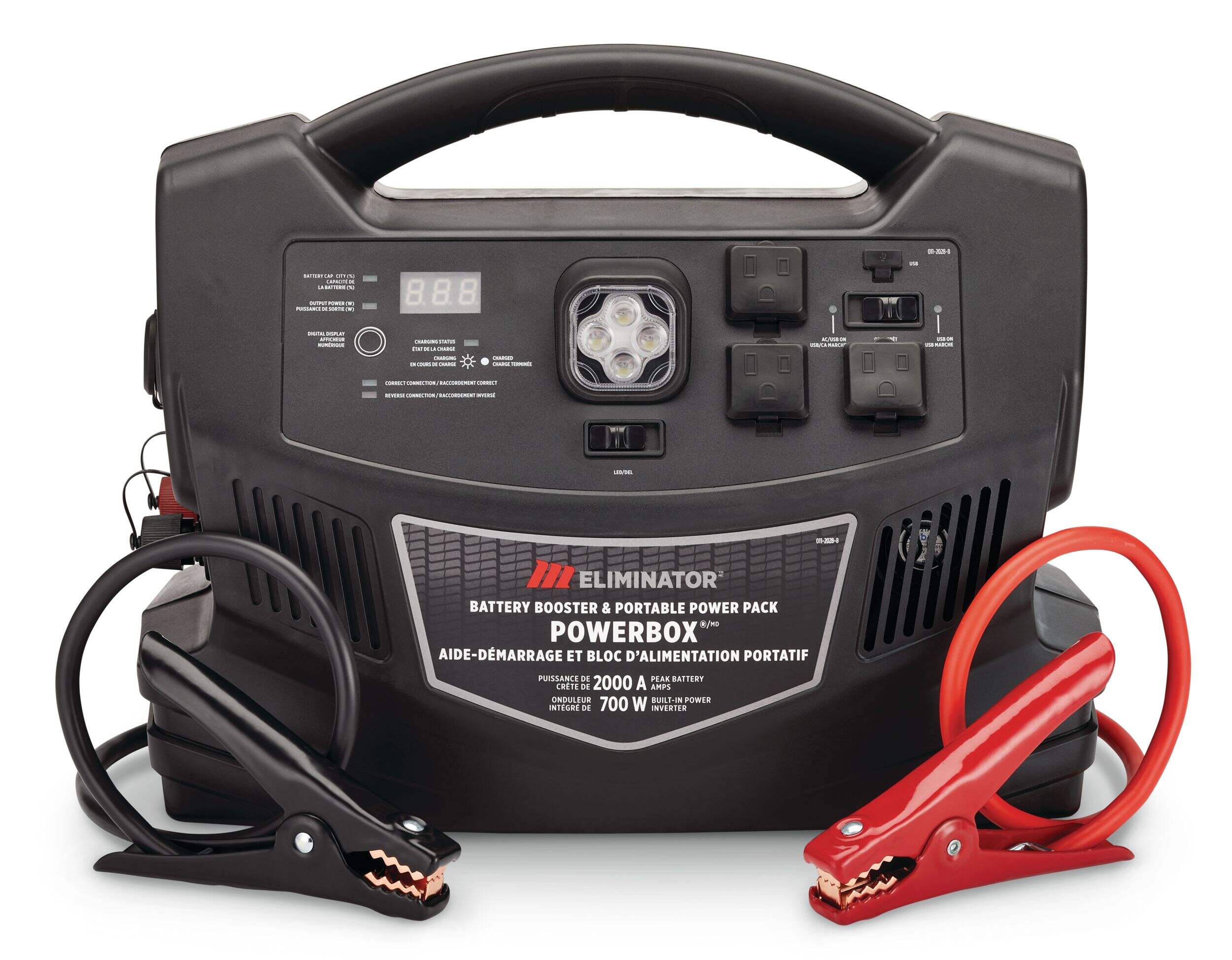 MotoMaster Eliminator PowerBox® Portable Power Pack & Battery Booster/Jump Starter, 2000 Peak Amps, 700W Composite_or_Mixed
