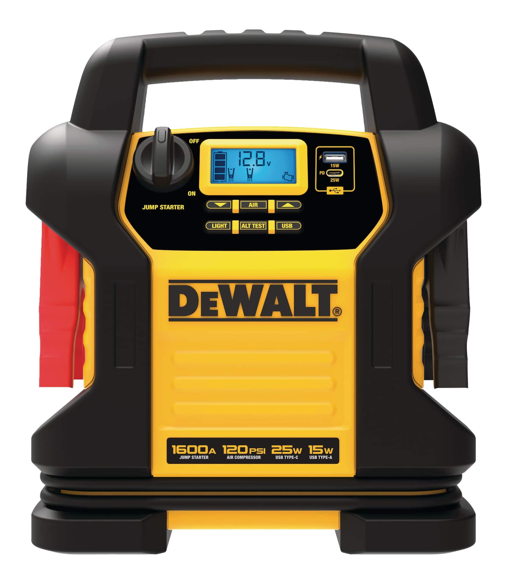 DEWALT DXAEJ14CA Booster Pack Jump Starter With Auto Stop Digital Air Compressor 1600 Peak Amp 12V Canadian Tire