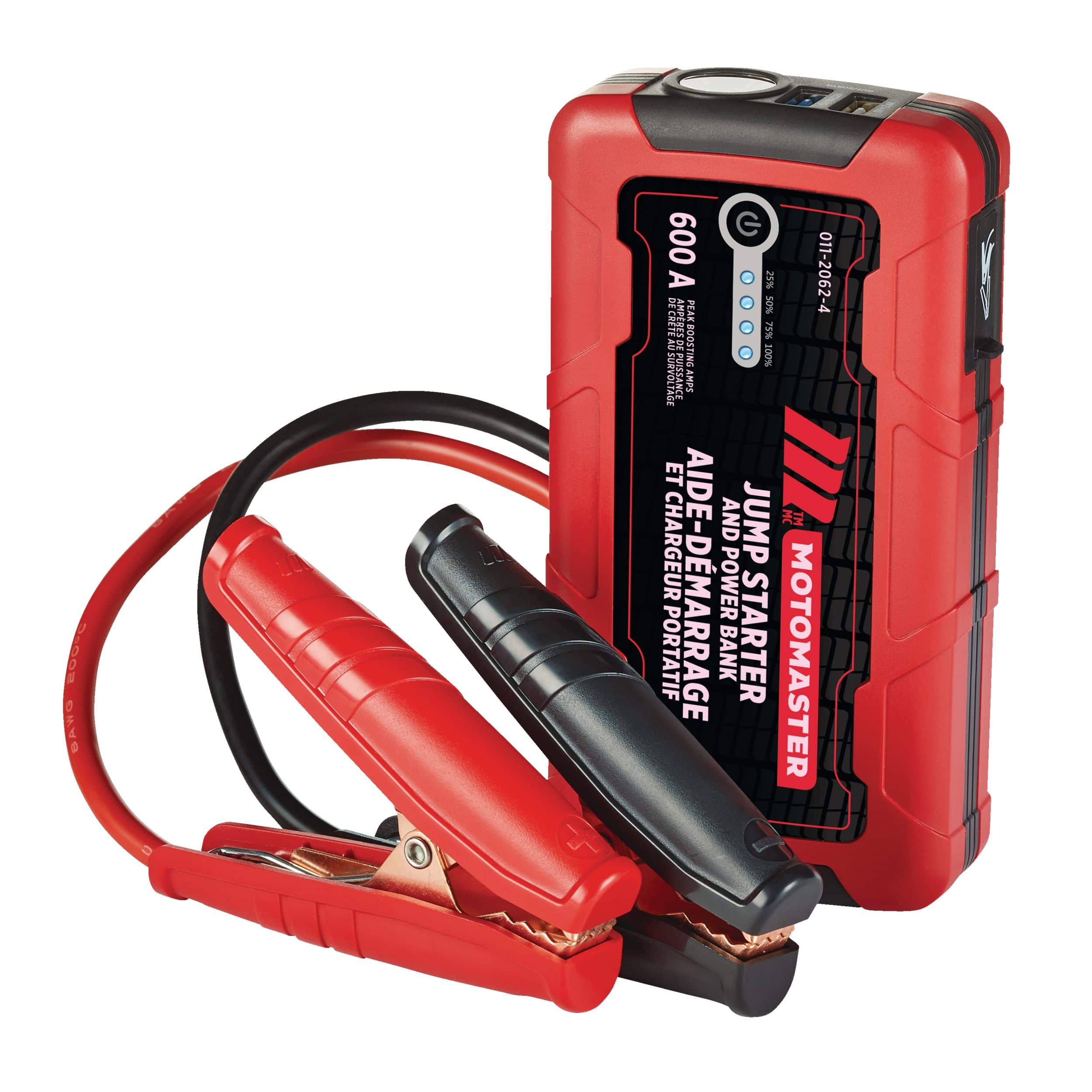 MotoMaster Booster Pack Jump Starter USB Power Bank Lithium ion 600 Amp 12V Canadian Tire