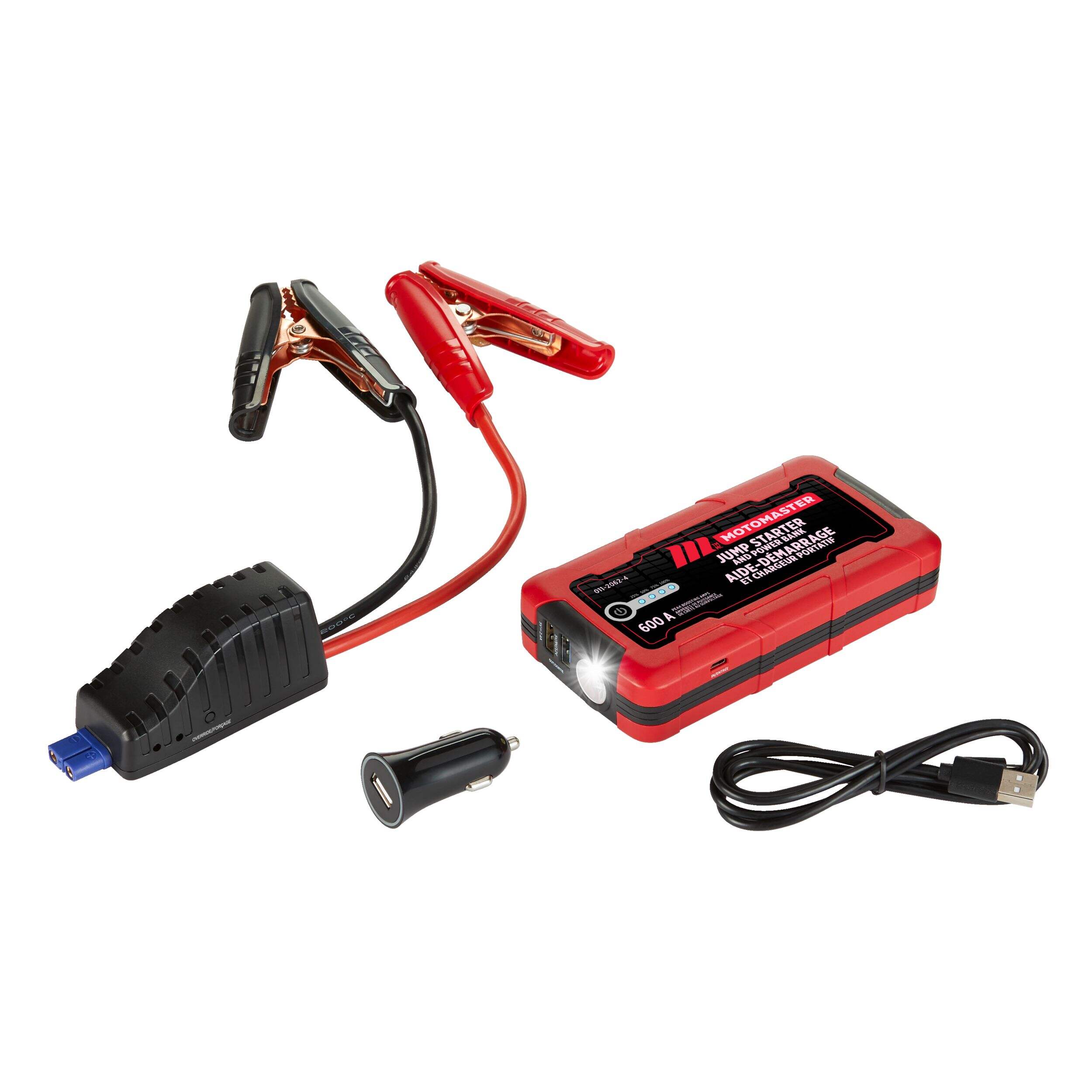 MotoMaster Booster Pack/Jump Starter & USB Power Bank, Lithiumion, 600