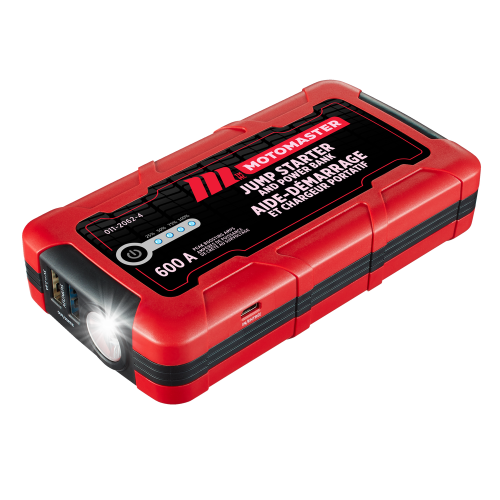 MotoMaster Booster Pack/Jump Starter & USB Power Bank, Lithiumion, 600