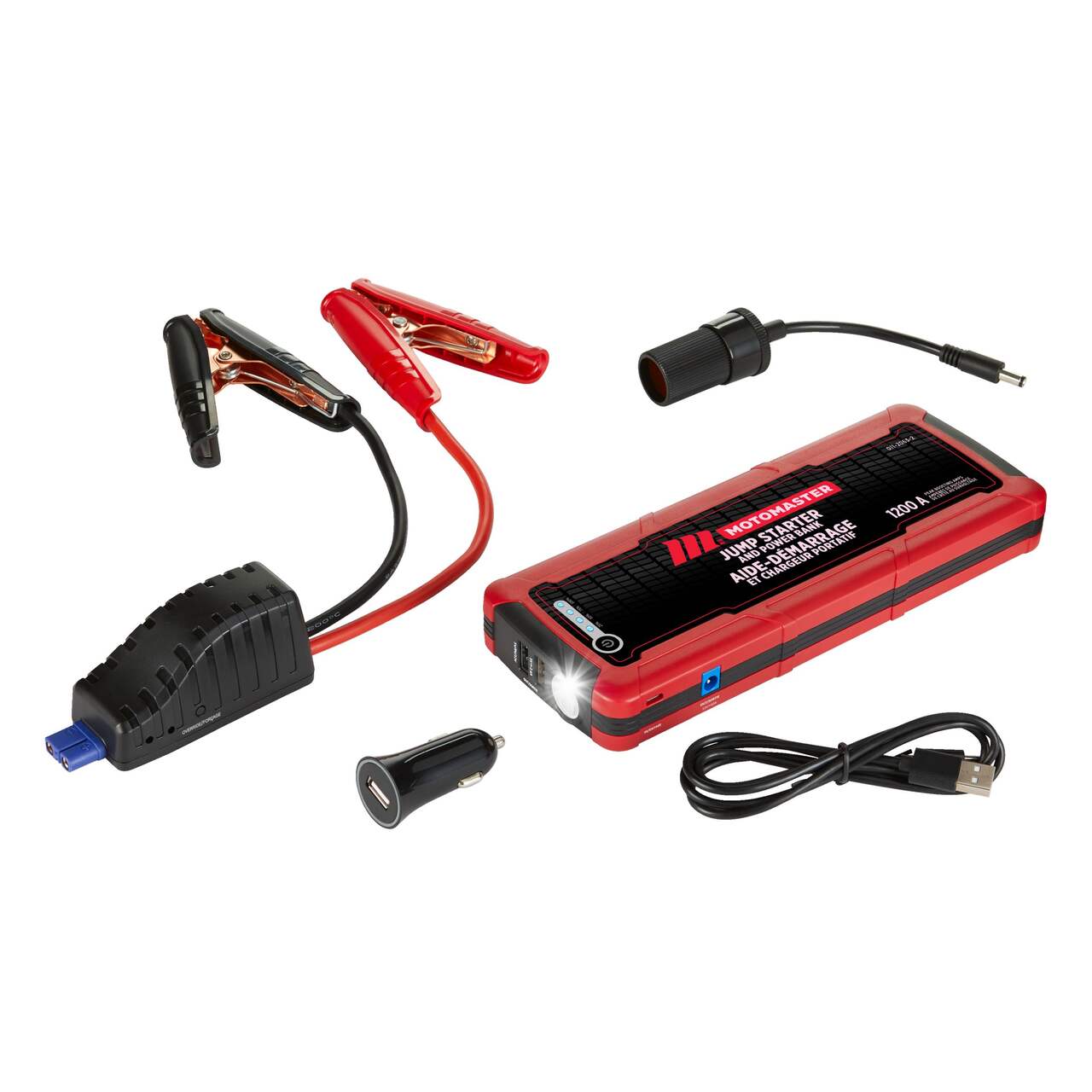 Bloc d’alimentation/démarreur de batterie MotoMaster Eliminator et chargeur  portatif USB, batterie au lithium-ion, 750 A, 12 V