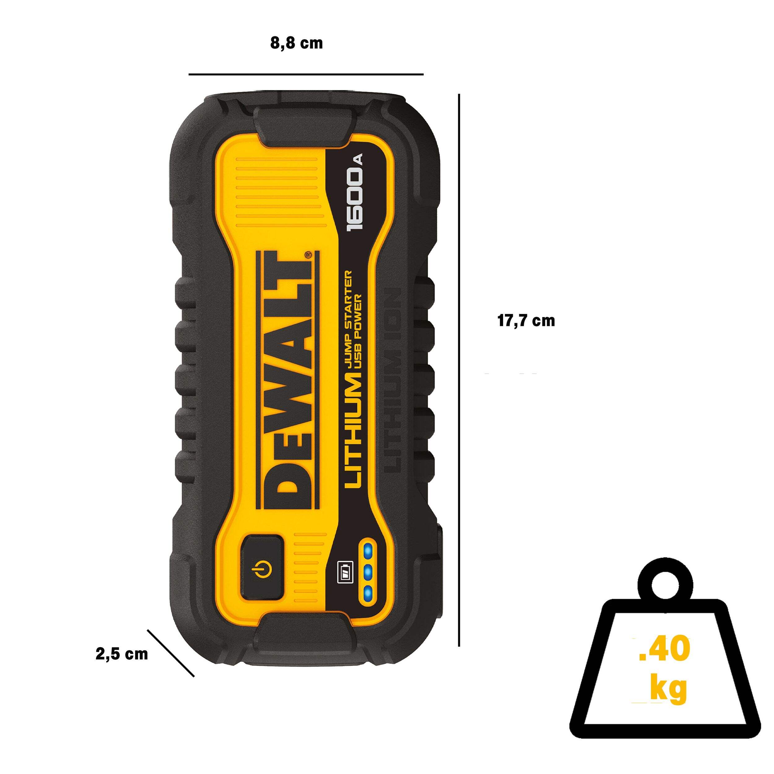 DEWALT DXAELJ16 Lithium Booster Pack/Jump Starter with USB Power Bank
