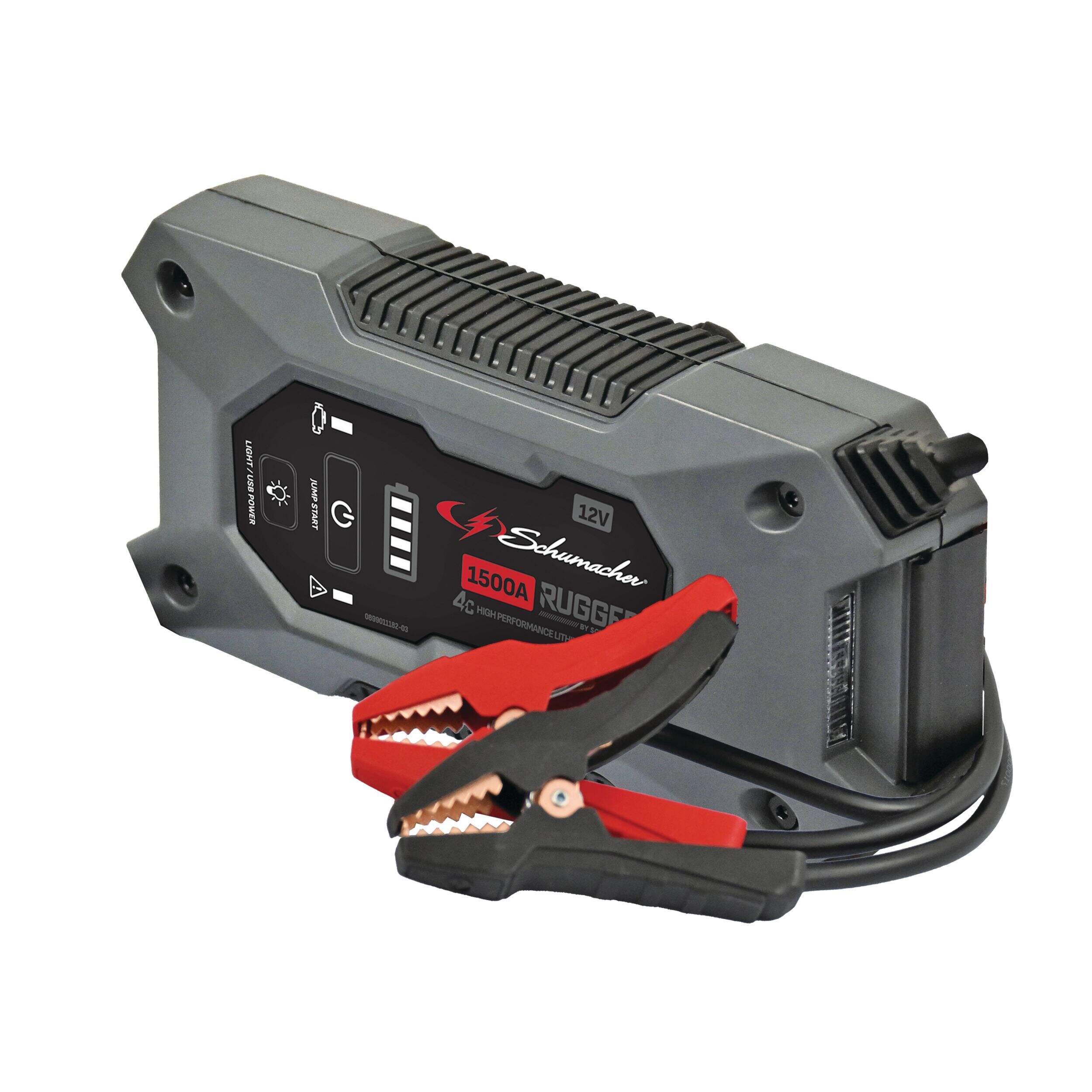 Démarreur au lithium robuste Schumacher 1500 A SL1610 et source d'alimentation USB Front_Three_Fourths_Angled_Left