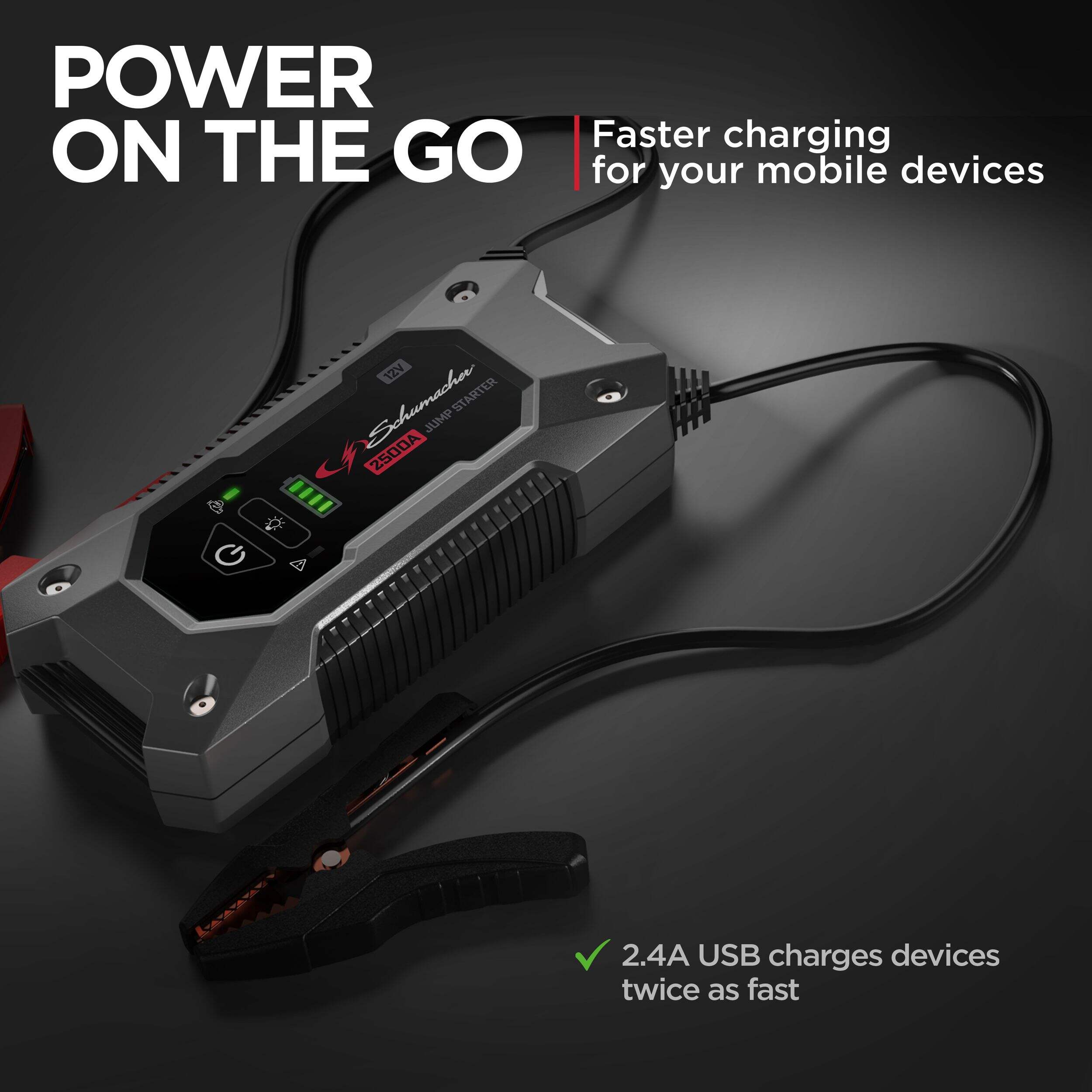 Schumacher 2500A SL1596 Lithium Rugged Jump Starter and USB Power