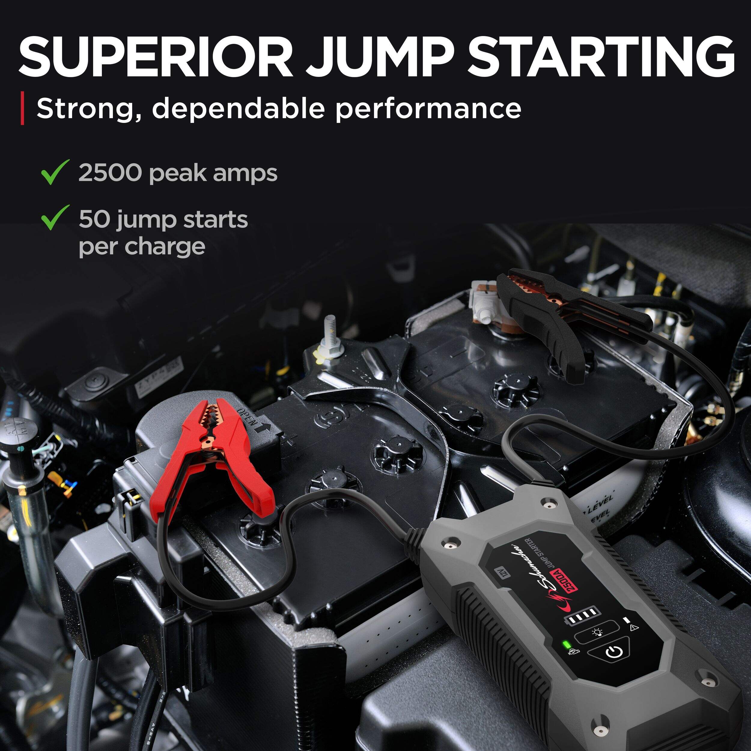 Schumacher 2500A SL1596 Lithium Rugged Jump Starter and USB Power