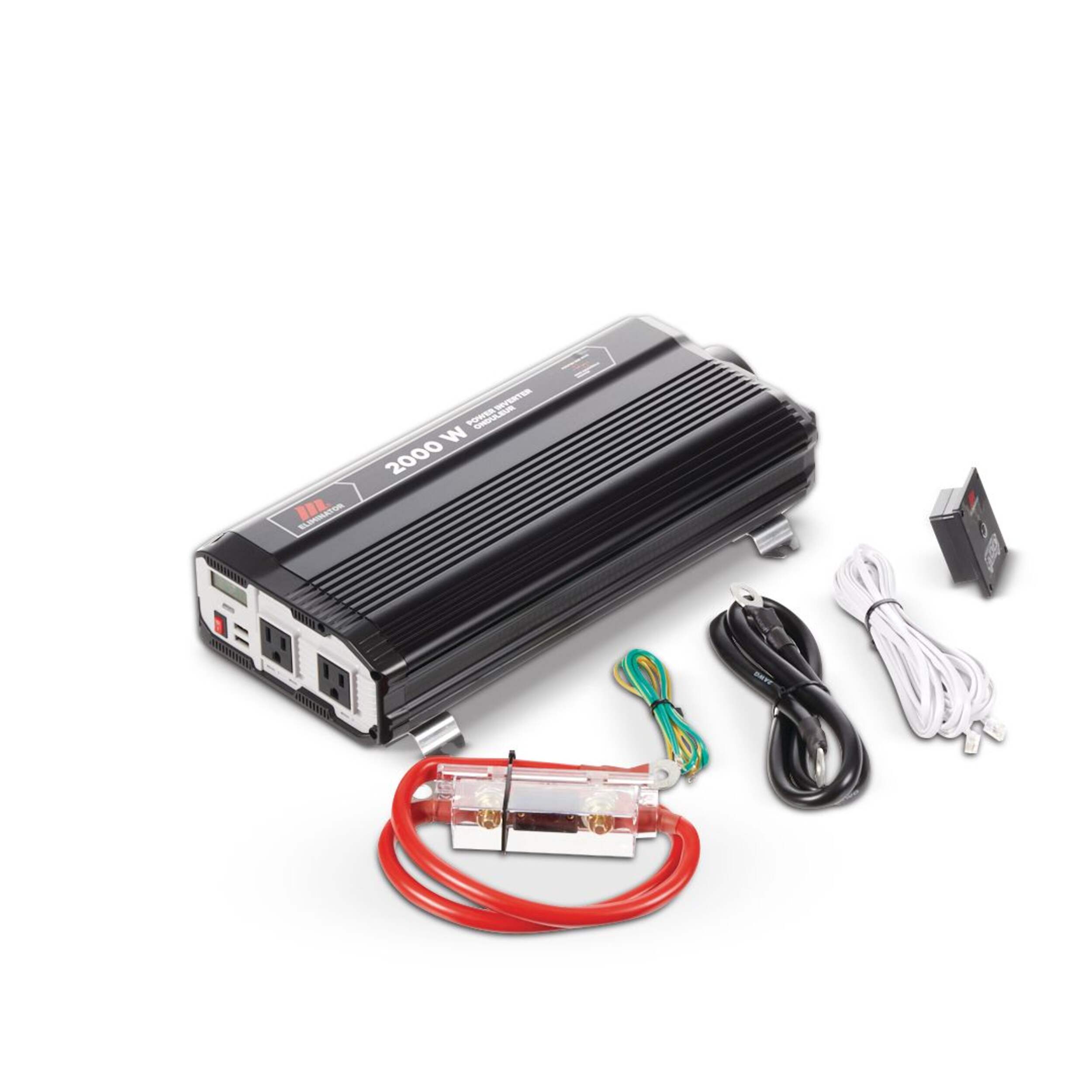 MotoMaster Eliminator Power Inverter, 2000W, Includes Battery Cables, Fuse Kit and Wired Remote Composite_or_Mixed