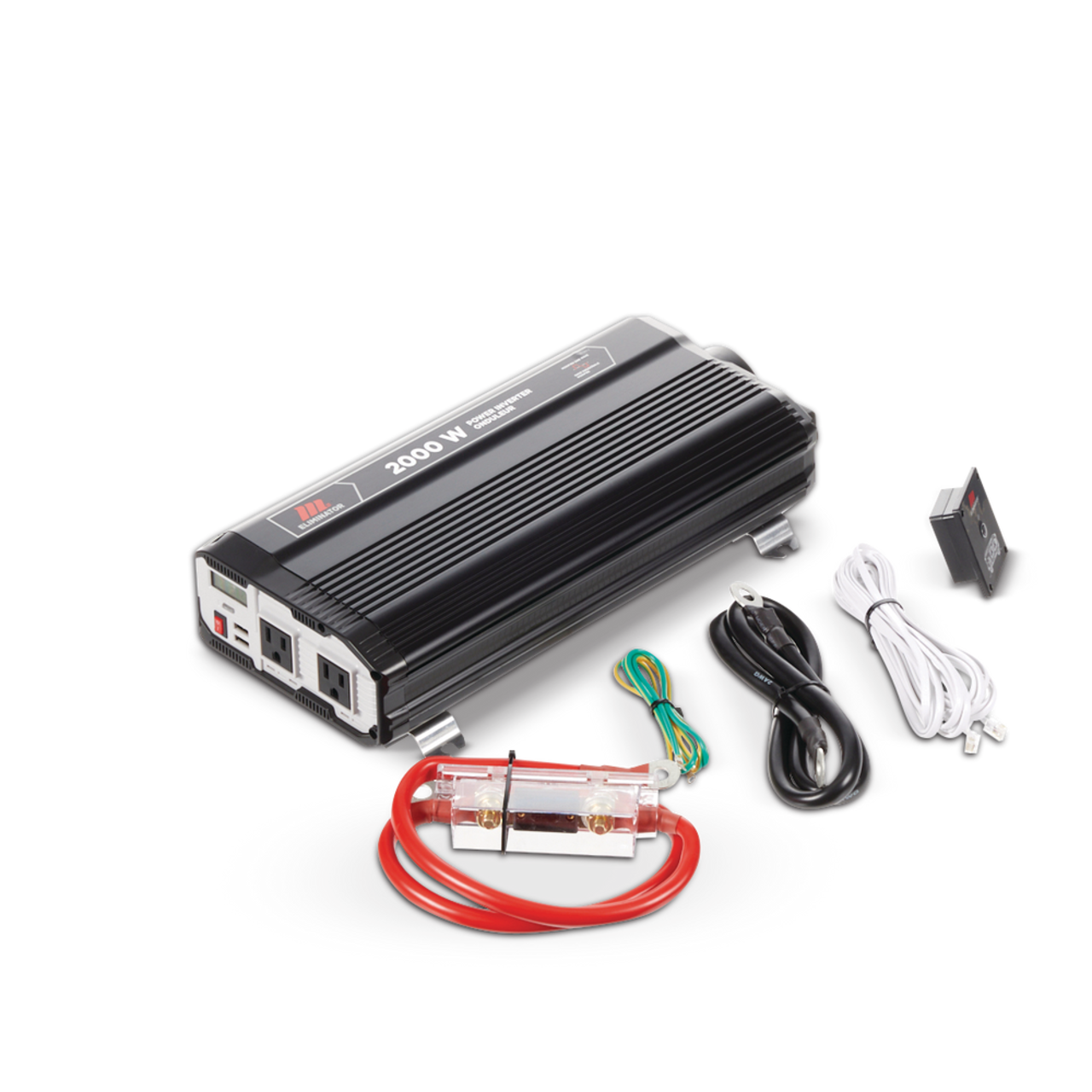 Onduleur MotoMaster Eliminator de 2000 W avec câbles de batterie, ensemble  de fusibles et télécommande câblée