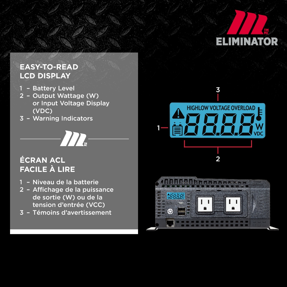 MotoMaster Eliminator Pure Sine Wave Power Inverter, Includes Battery