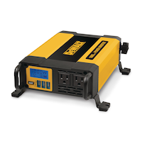 DEWALT DXAEPI1000CA Power Inverter, 1000W, Includes Battery Cables Front_Three_Fourths_Angled_Left