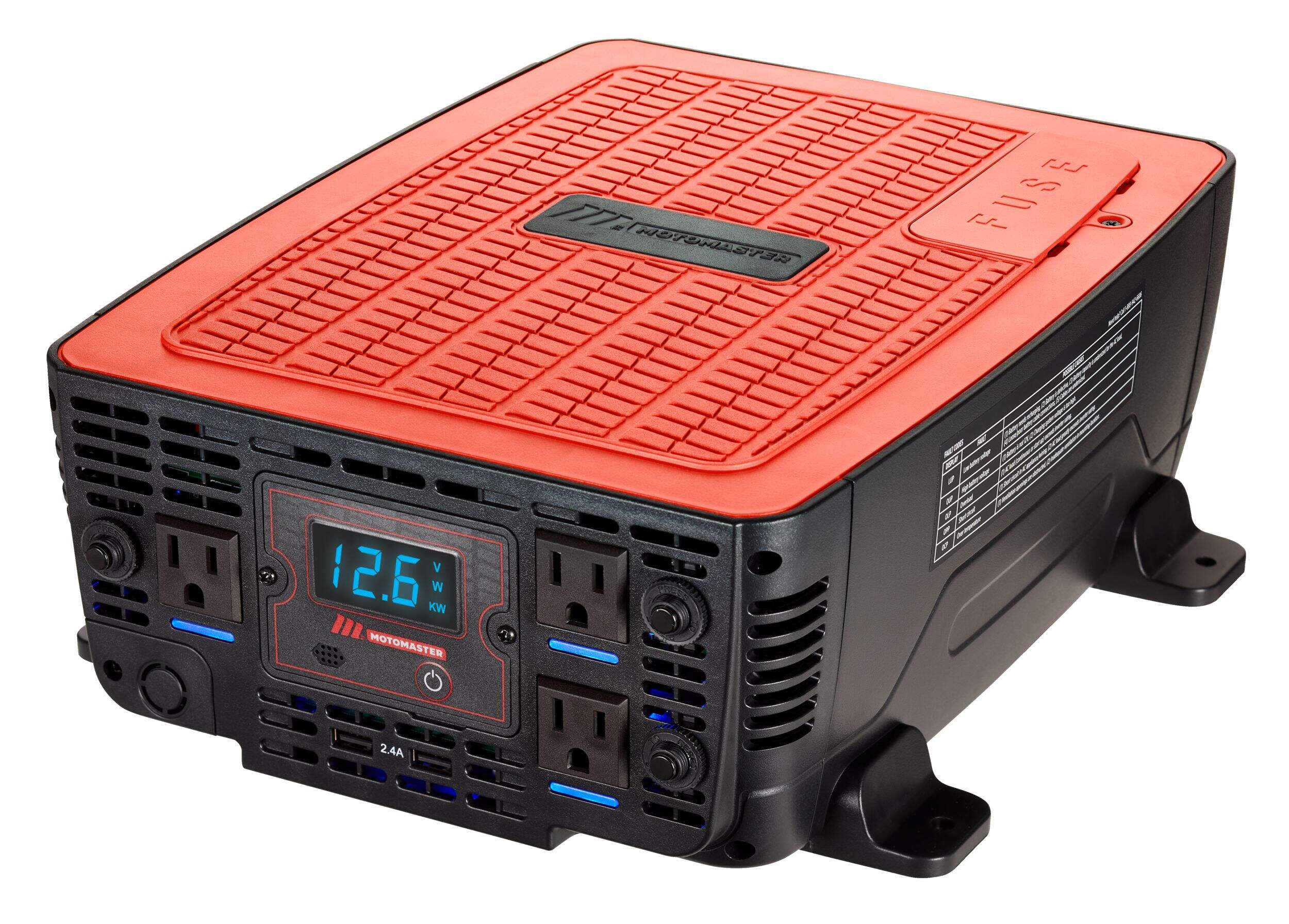 MotoMaster Power Inverter, 3000W, Includes Battery Cables Front_Angled_Left