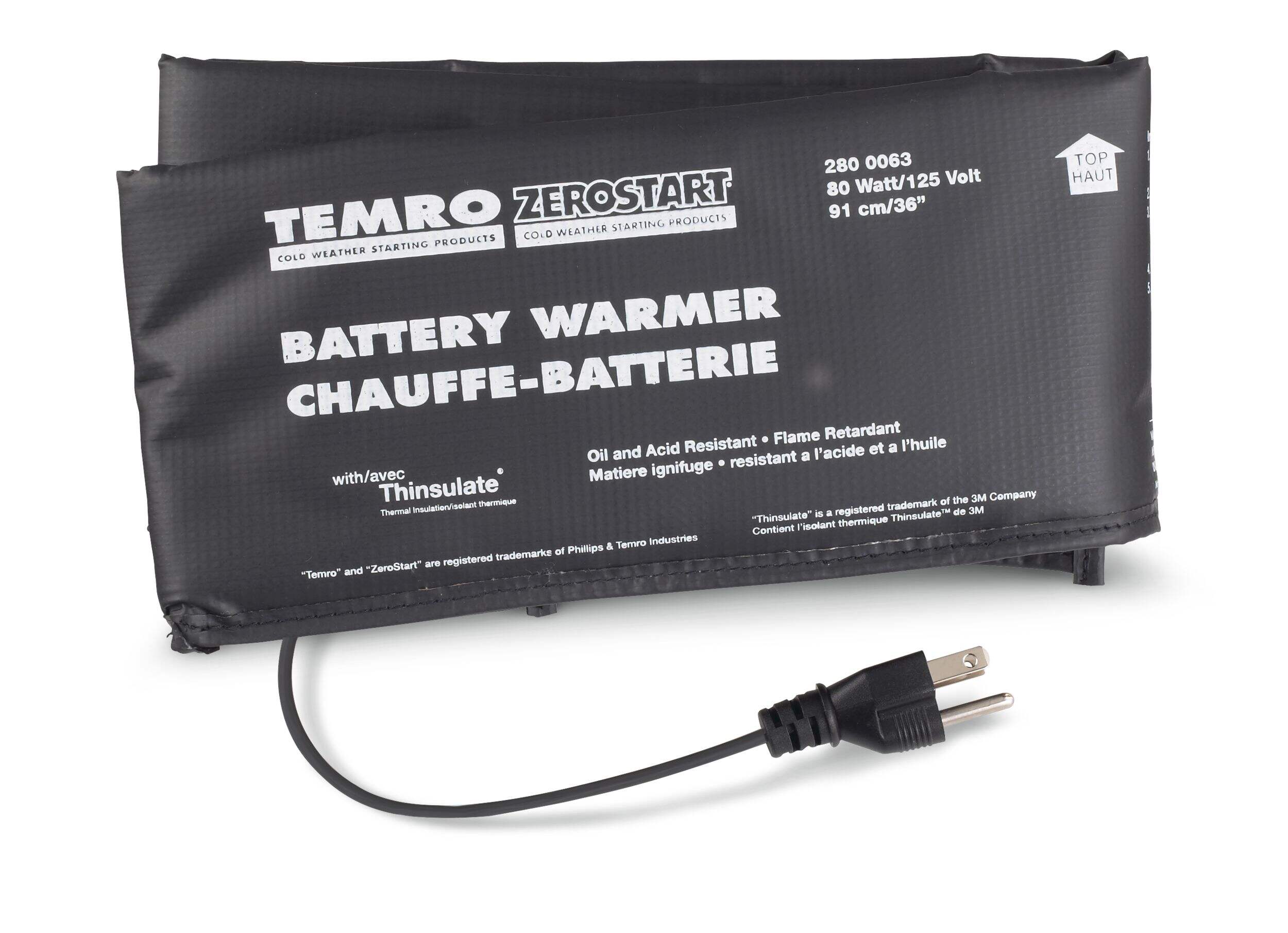 Temro Zerostart 2800063 Battery Warmer/Blanket, 80W, 36-in Front_Angled_Right