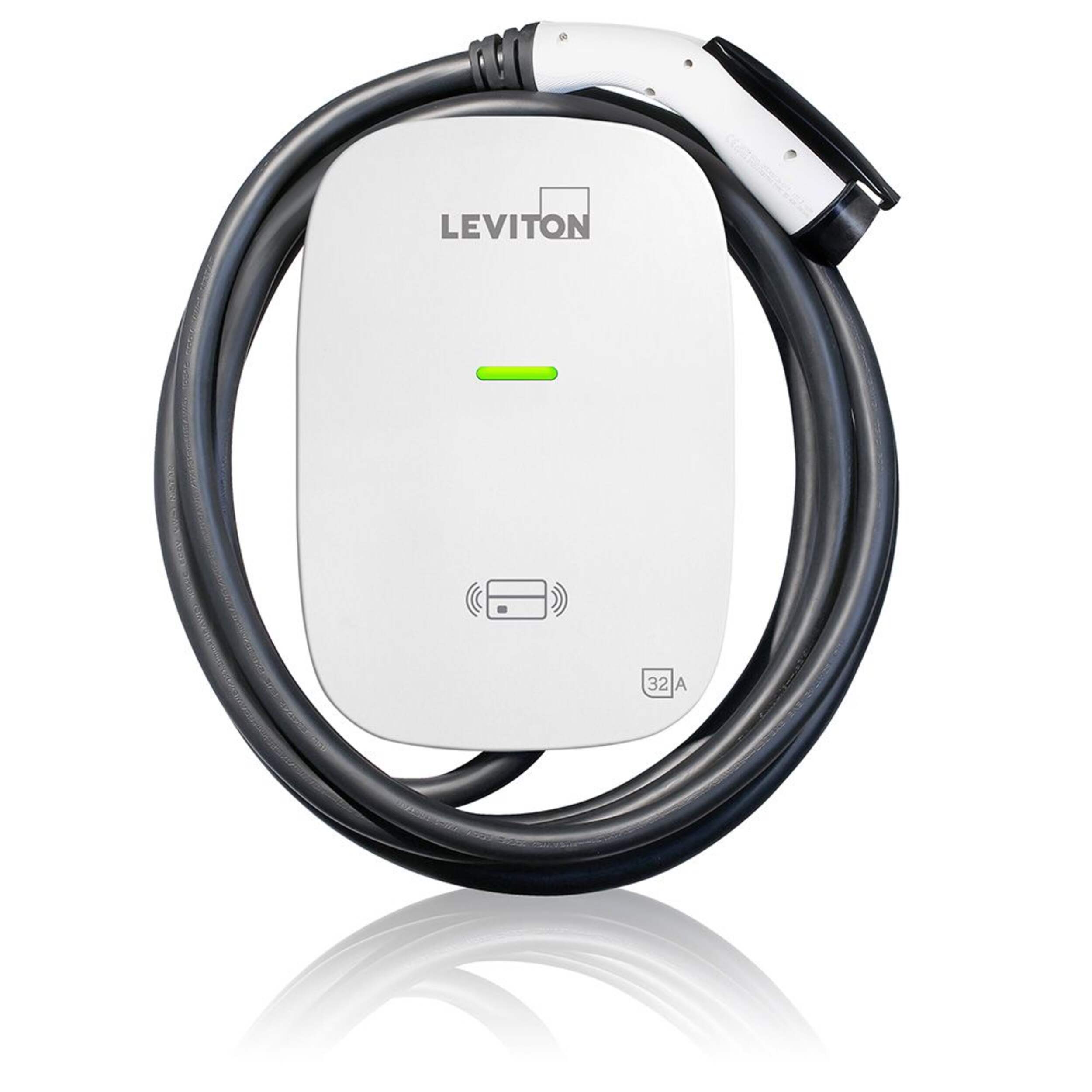 Leviton 32A Level 2 Hardwired J1772 EV Charger Overhead_Flat
