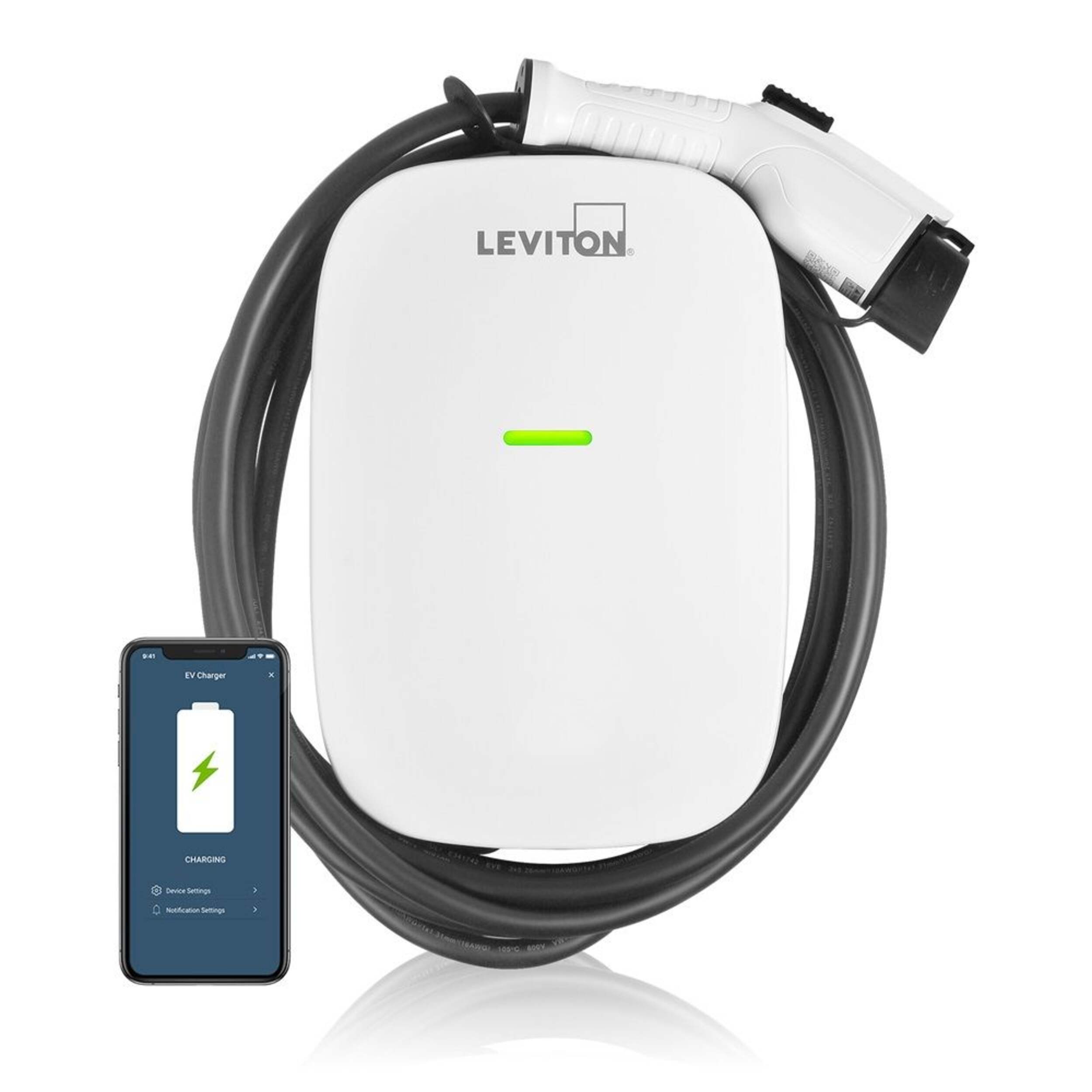 Leviton 32A Wi-Fi Level 2 Hardwired J1772 EV Charger Front_Flat