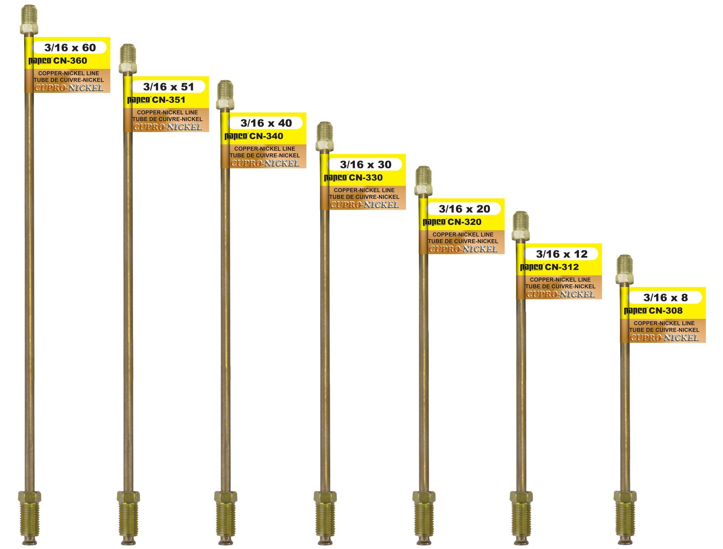 H. Paulin CN360 Copper Nickel Brake Line, Standard, 60 x 3/16-in Front_Flat