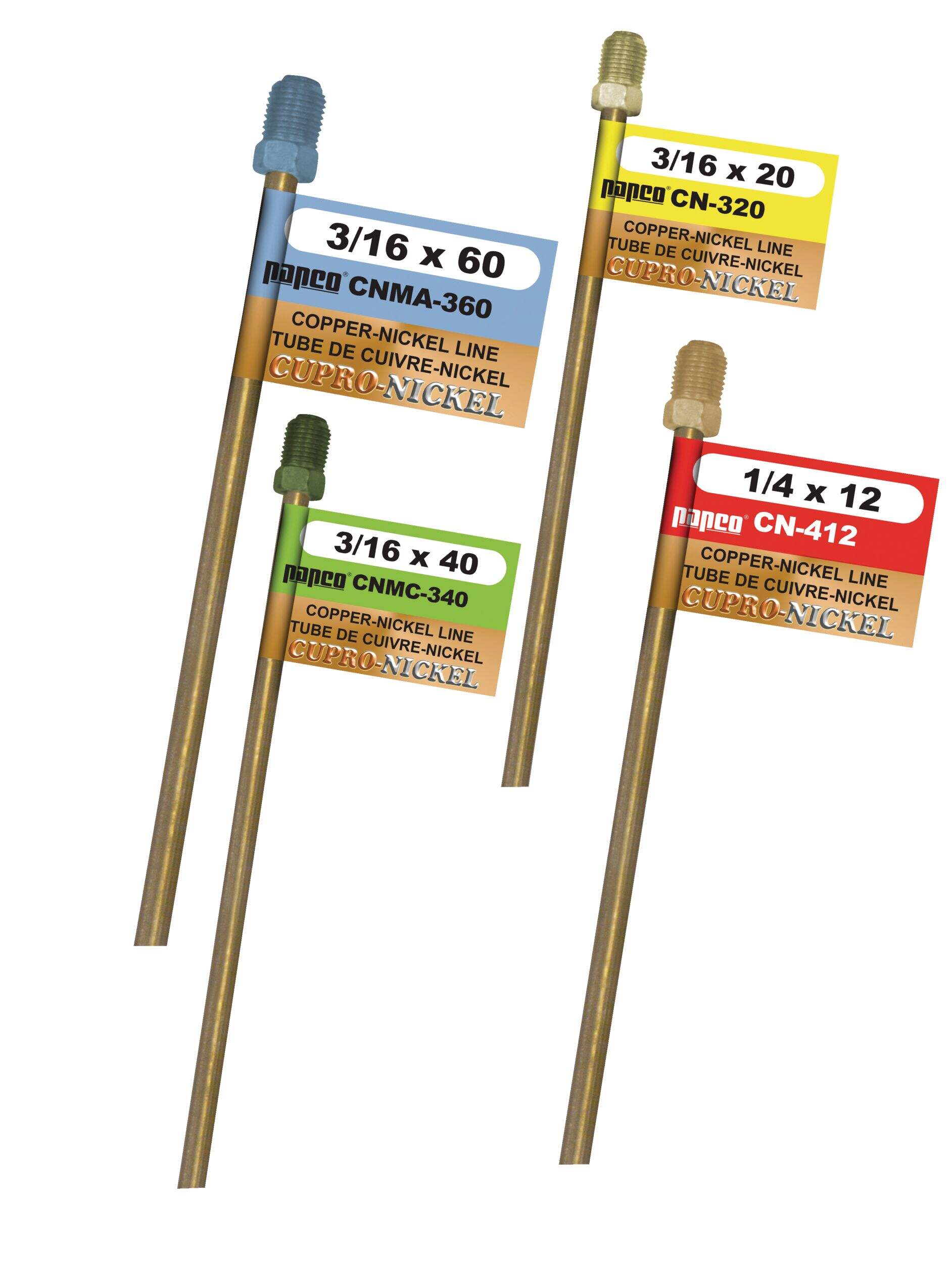 H. Paulin CN320 Copper Nickel Brake Line, Standard, 20 x 3/16-in Front_Flat