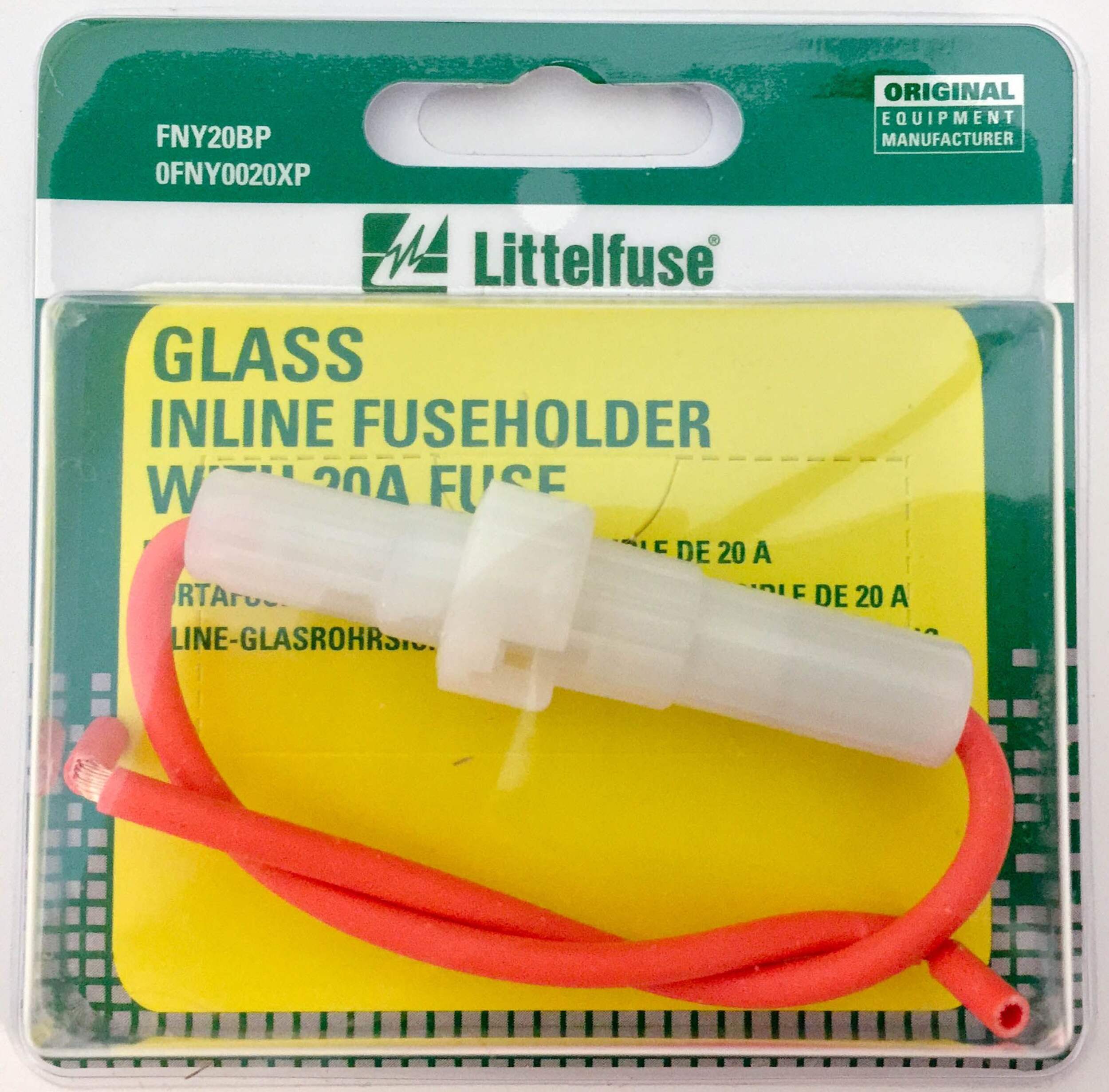 Littelfuse 20A AGC Fuse Connector with Fuse Front_Flat