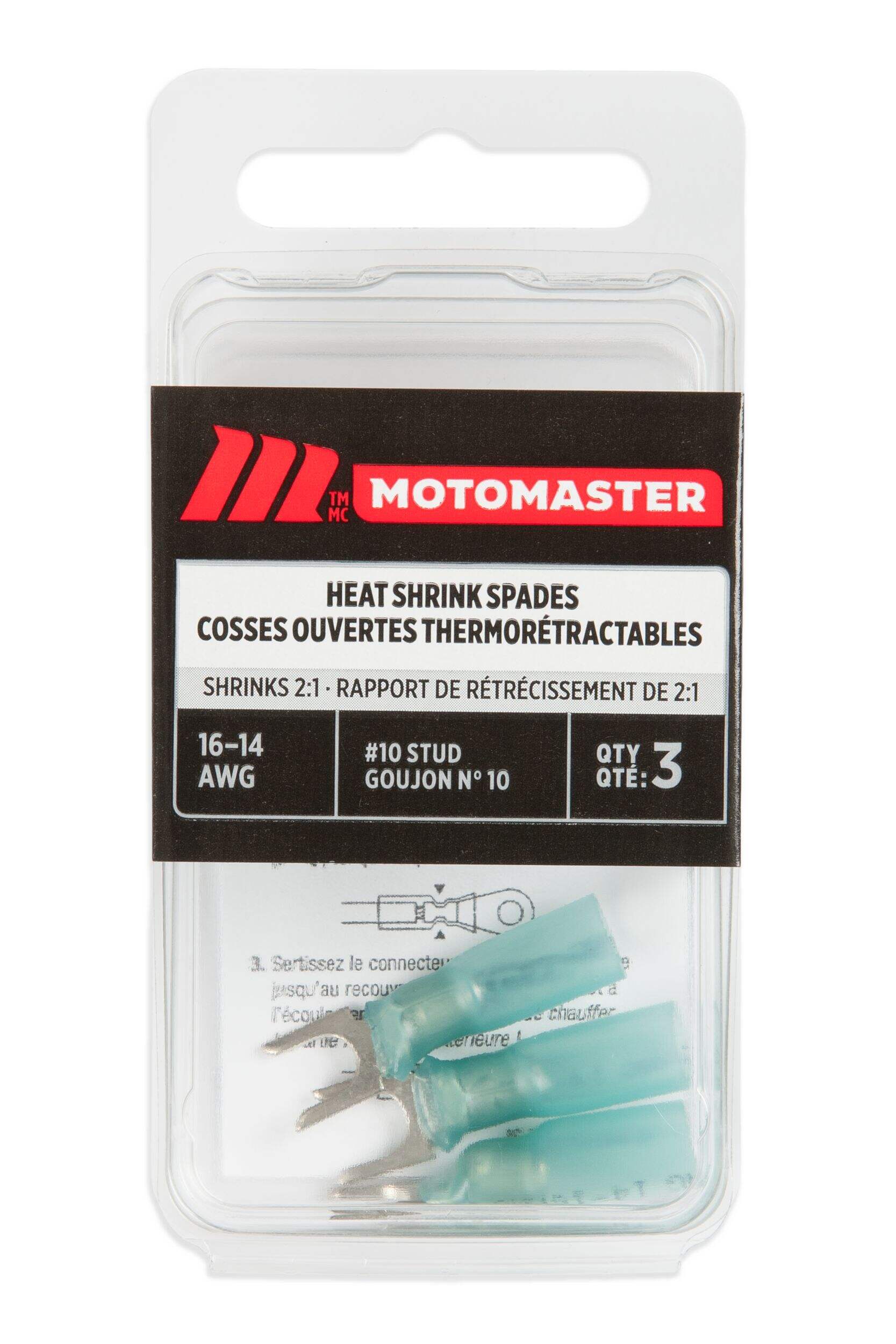 MotoMaster Heat Shrinkable Spade Terminal, 3-pk Front_Flat