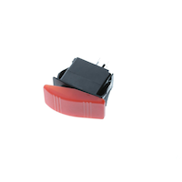 Contura Style Rocker - 2P SPST OFF-ON, Red (VDC) Front_Three_Fourths_Angled_Left
