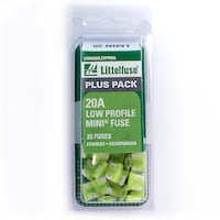 Littelfuse 20A Low Profile Mini Fuse, 32V PRO-Pack Front_Flat