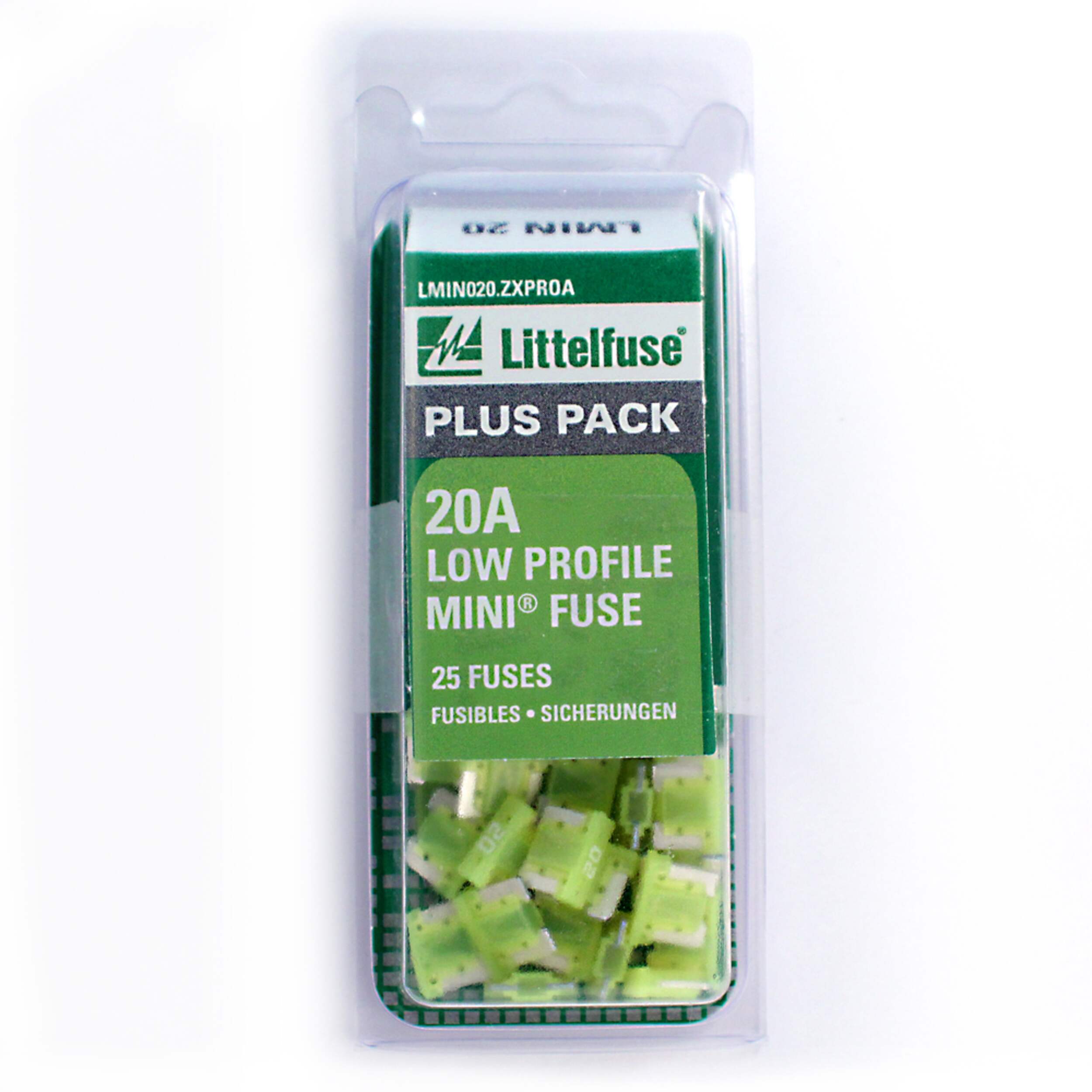 Littelfuse 20A Low Profile Mini Fuse, 32V PRO-Pack Front_Flat