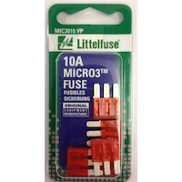 Fusible à lames Littelfuse MICRO3, AG, 32 V, 10 A, paq. 5 Front_Flat