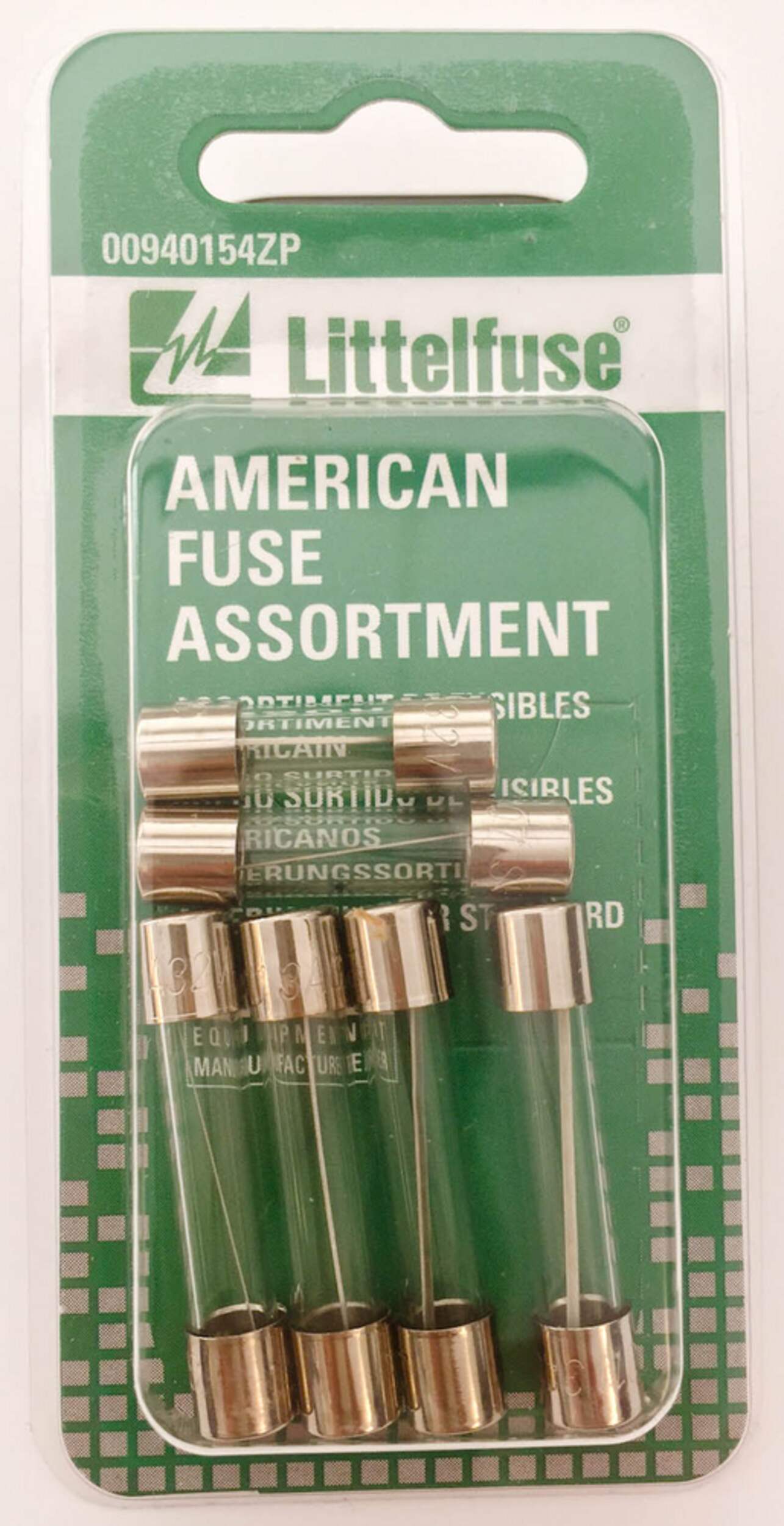 Littelfuse North American Glass Fuse Assortment, 6-pk Front_Flat