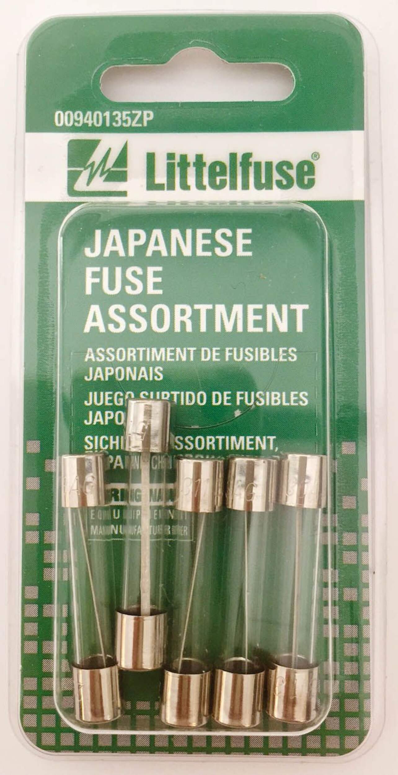 Littelfuse Japanese Glass Fuse Assortment, 5-pk Front_Flat