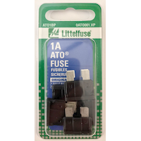 Littelfuse 1A ATO Fuse Pack for Vehicle Circuits, Colour-Coded, 5-pk