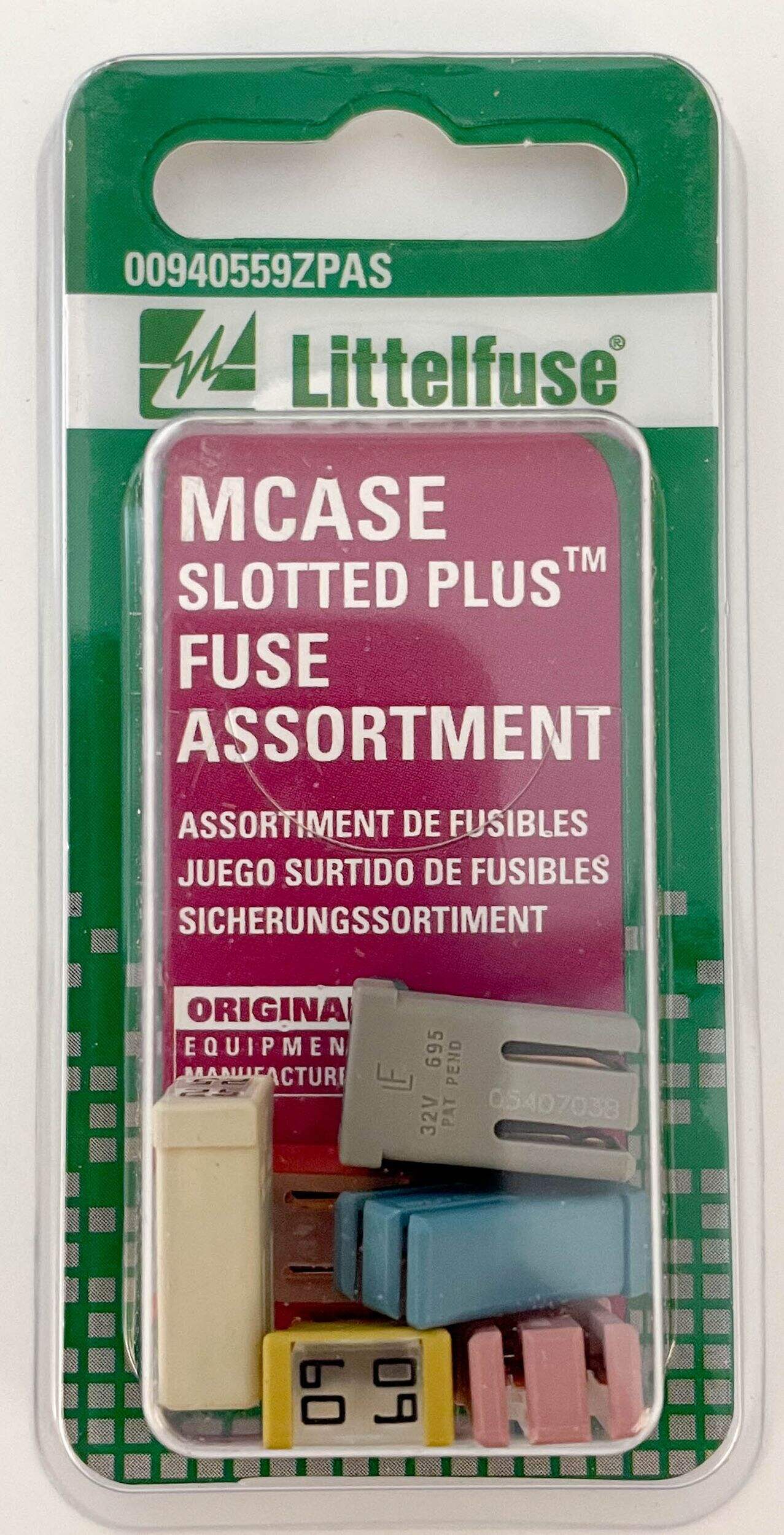 Fusibles à fentes Littelfuse MCASE+, 32 V, paq. 5 Front_Flat