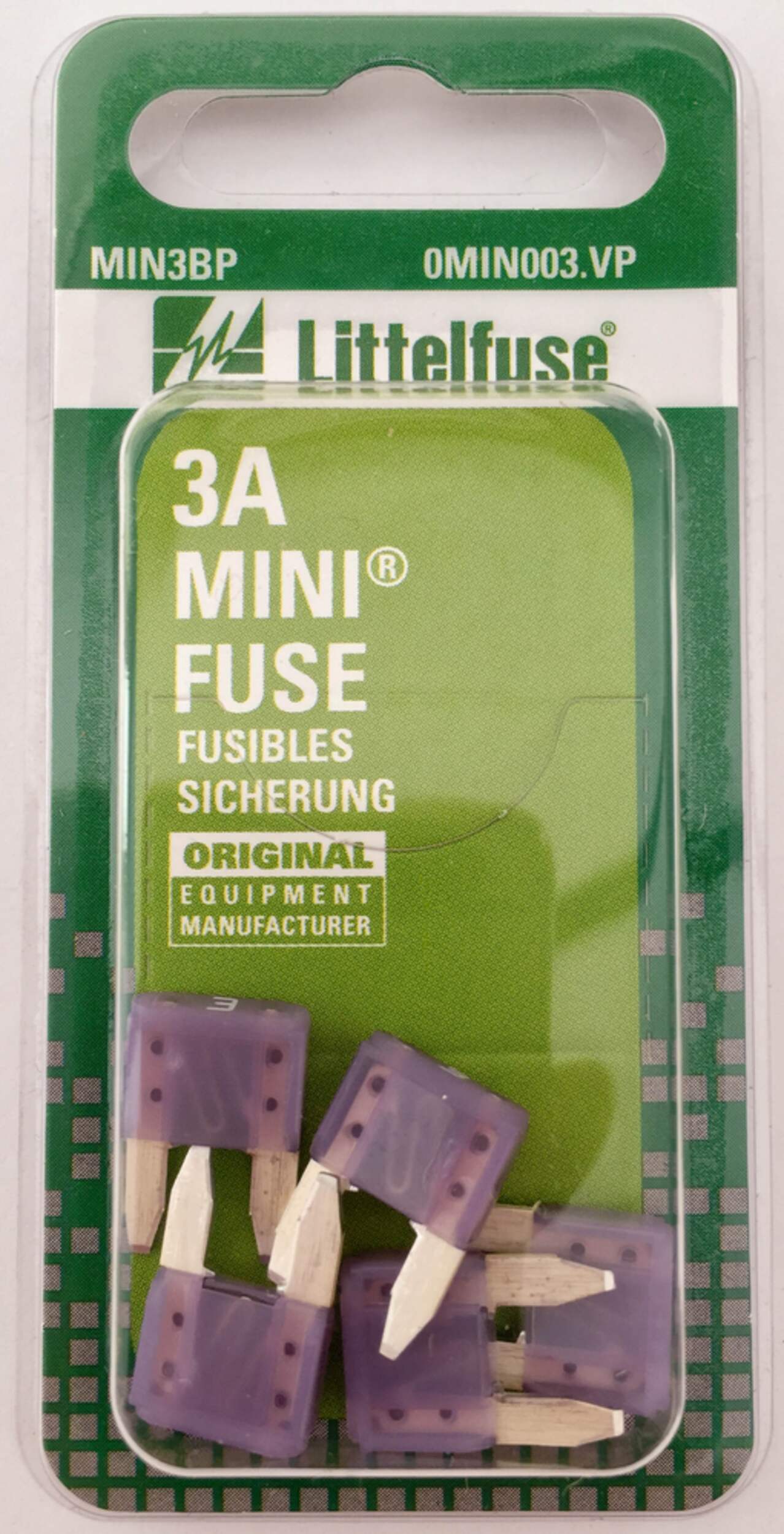 Littelfuse Mini Fuse, 5-pk Front_Flat