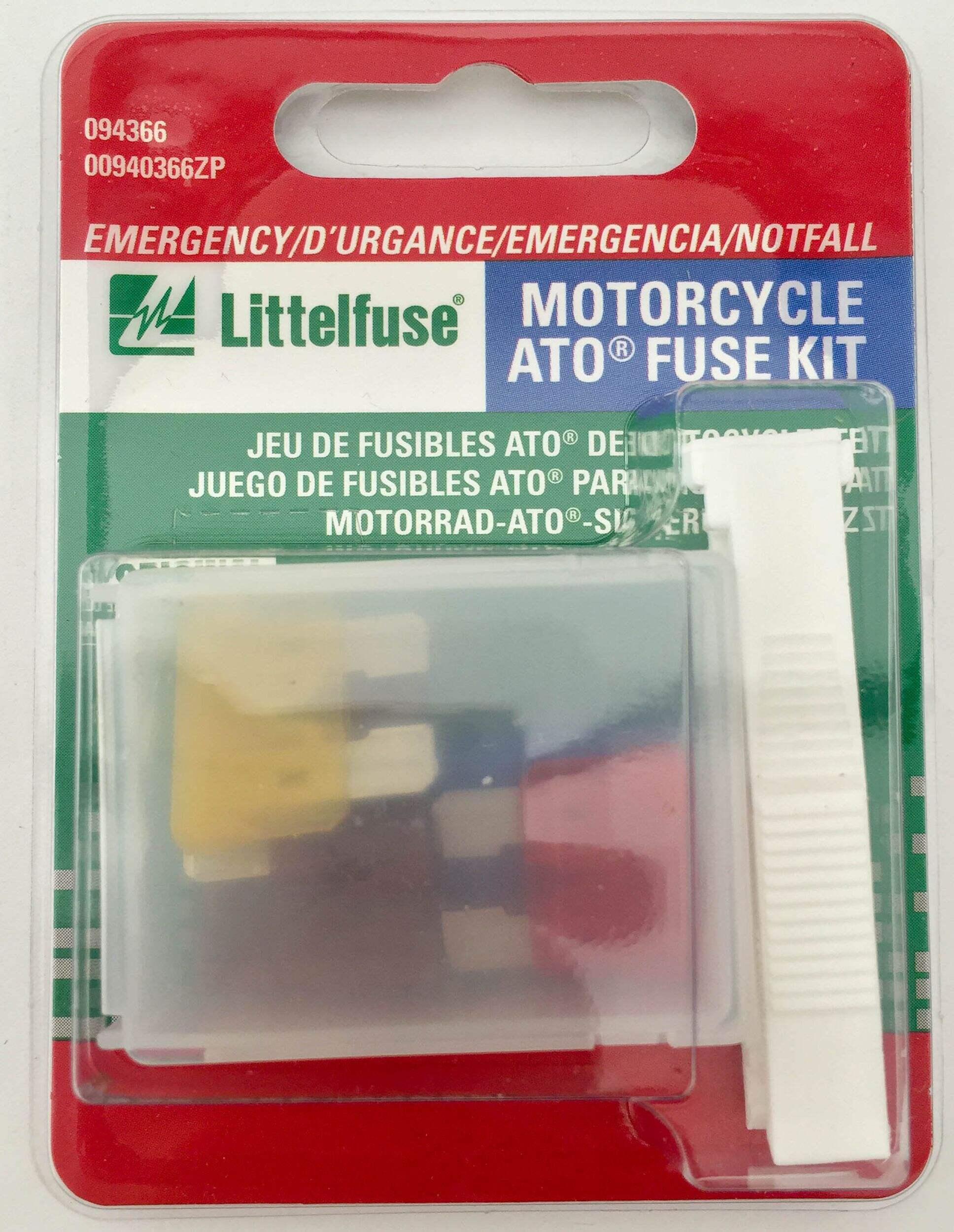 Littelfuse Emergency Motorcycle ATO Fuse Kit, 6-pc Front_Flat