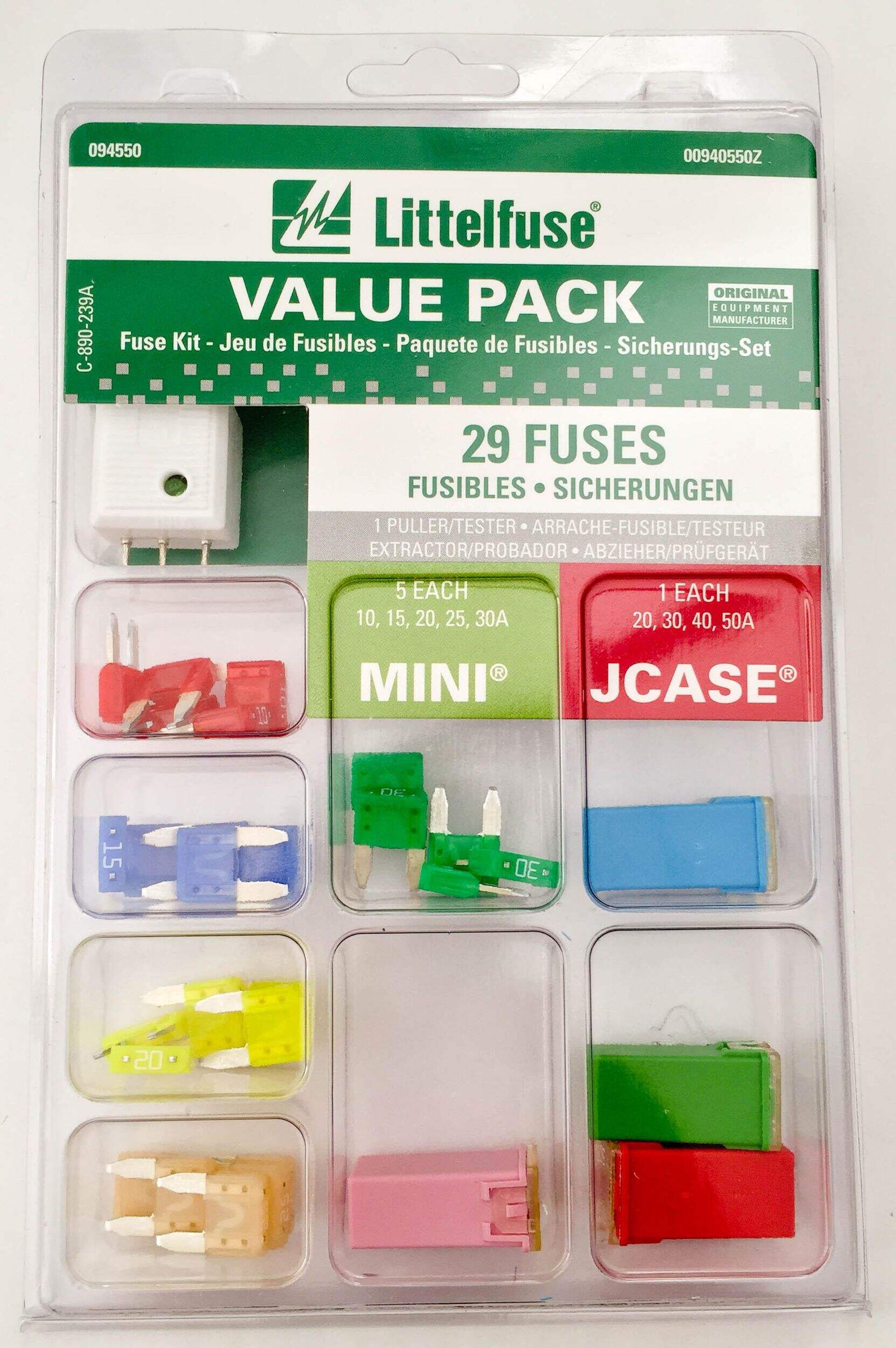 Fusibles Littelfuse Mini Jcase, 32 V, paq. 29 Front_Flat