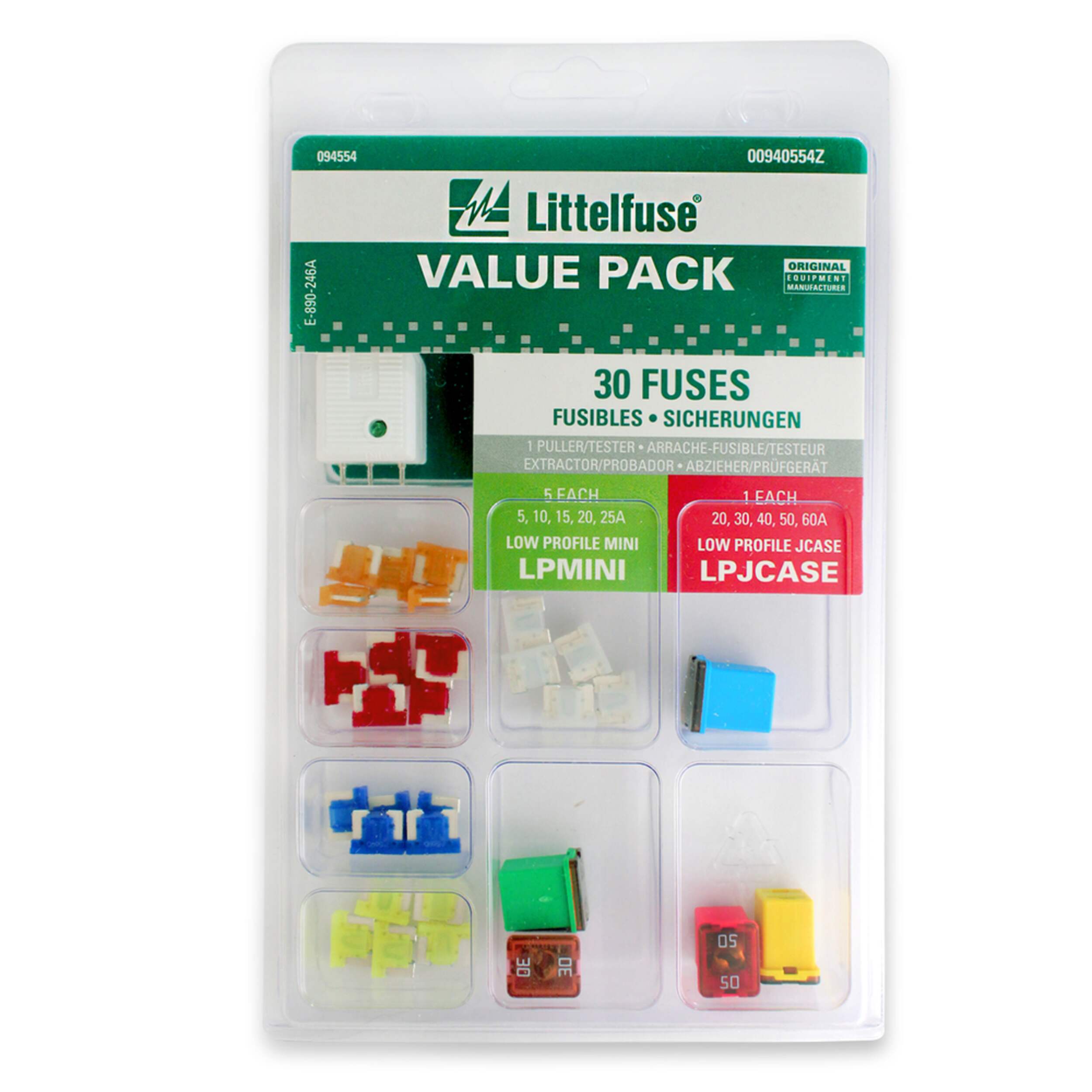 Littelfuse Low Profile Mini Jcase Tech, 30-pk Front_Flat