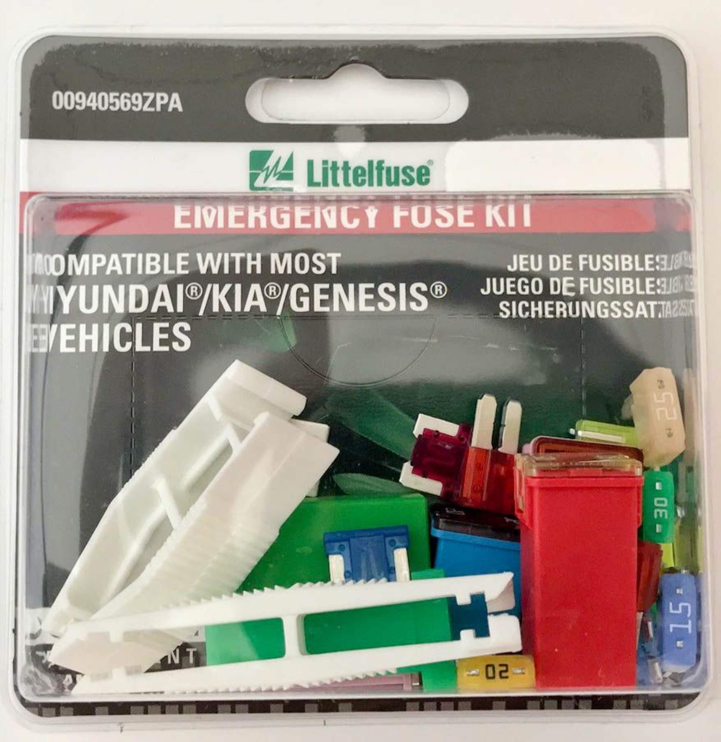 Fusibles d’urgence FEO Littelfuse, Hyundai/Kia/Genesis Front_Flat