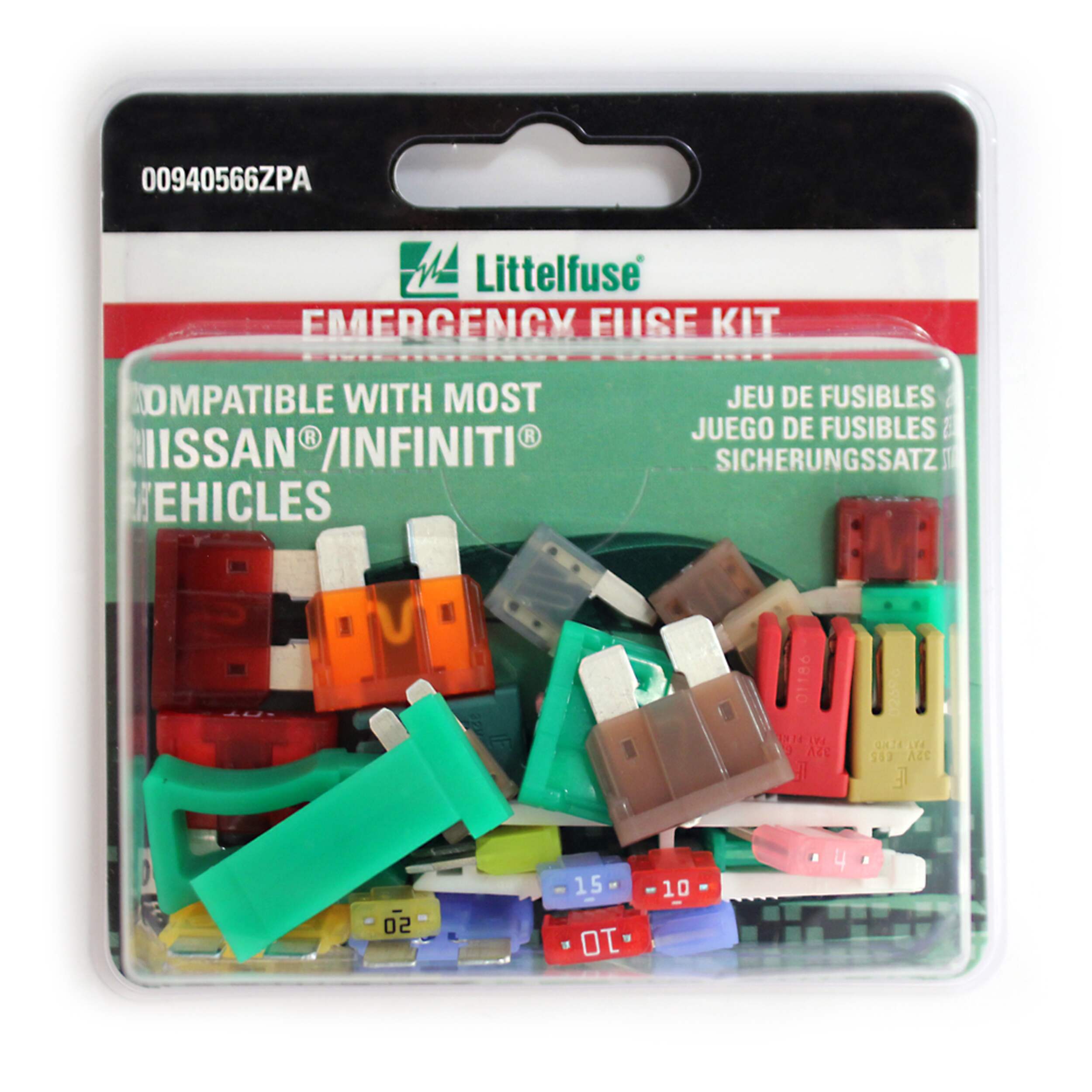 Fusibles d’urgence FEO Littelfuse, Nissan/Infiniti Front_Flat